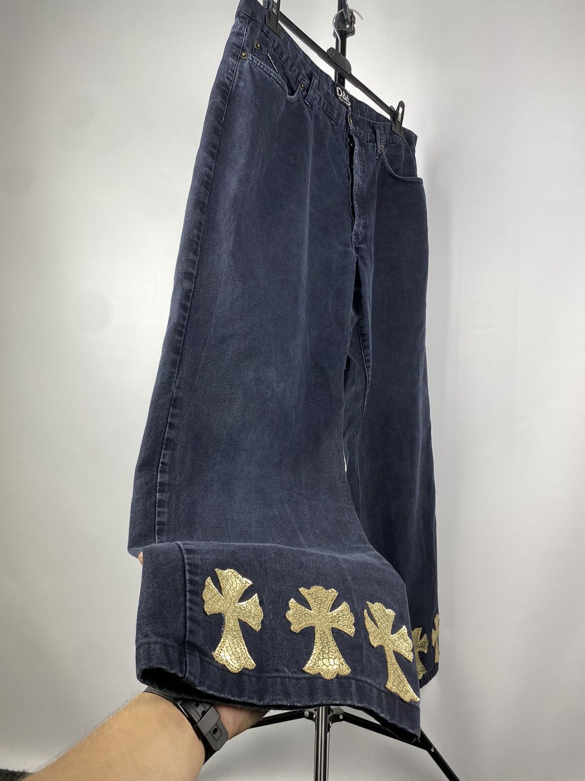 Dolce & Gabbana Dolce & Gabbana Double BIG LOGO Faded Black Denim Pants Size US 37 - 3 Thumbnail