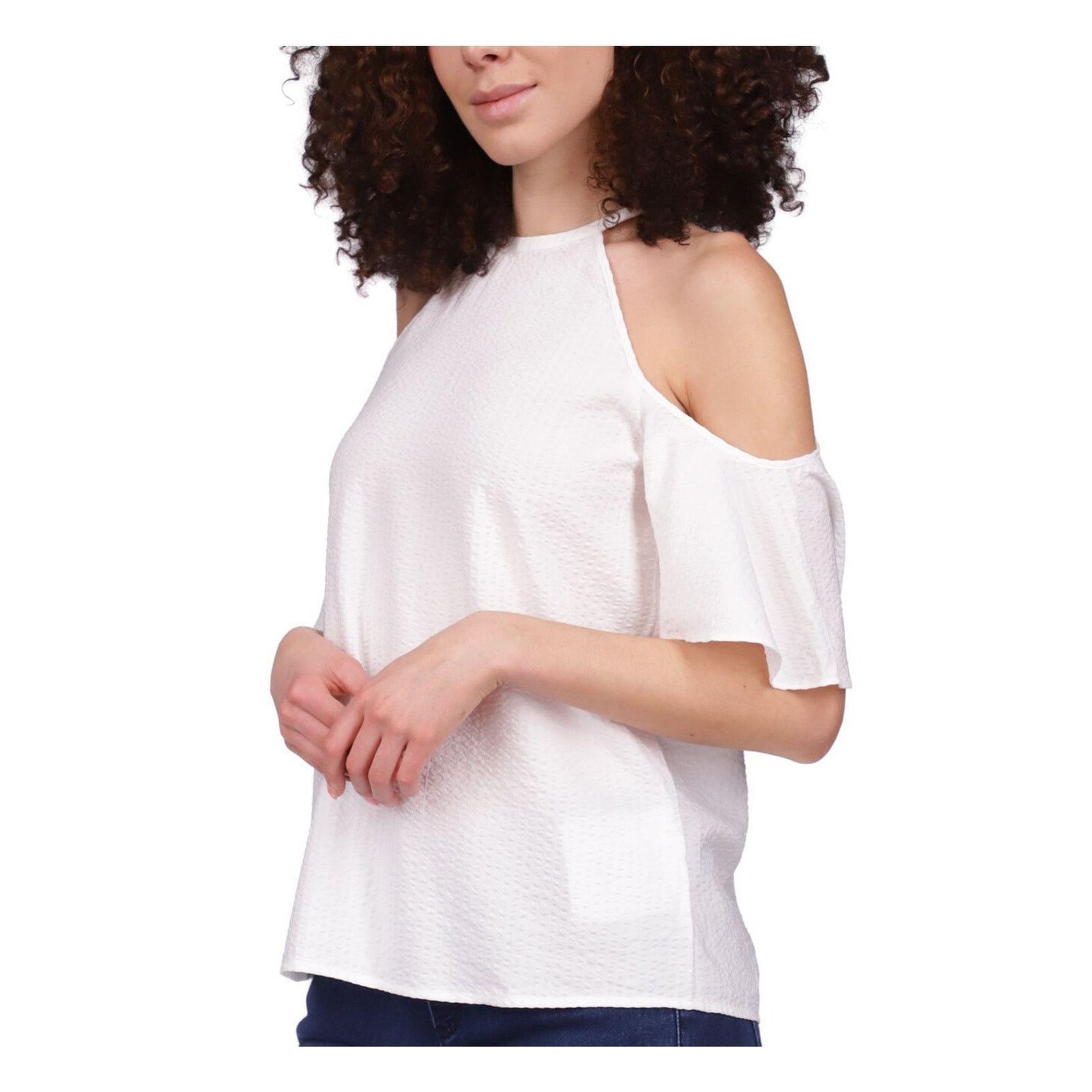 Michael Kors Michael Kors Women White Viscose Cold-Shoulder Top Size XS Size XS / US 0-2 / IT 36-38 - 1 Thumbnail