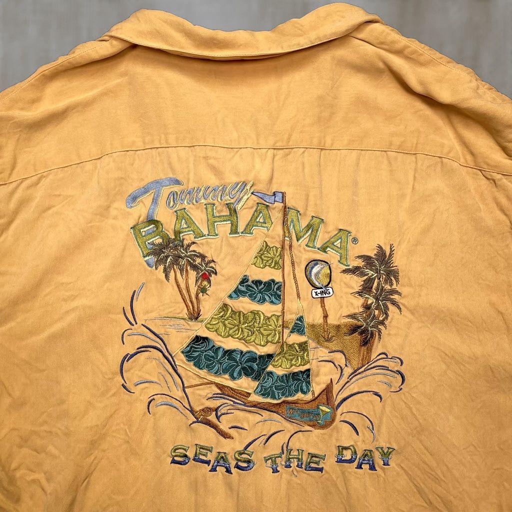 Tommy Bahama Tommy Bahama Shirt Mens XL Yellow Seas The Day Sailboat Silk Hawaiian Aloha Size US XL / EU 56 / 4 - 1 Thumbnail