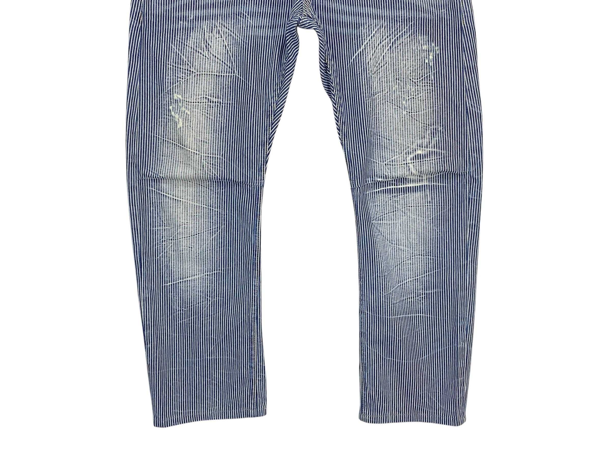 Other Dominates Stripes Hickory Double Waist Distressed Jeans Size US 34 / EU 50 - 4 Thumbnail