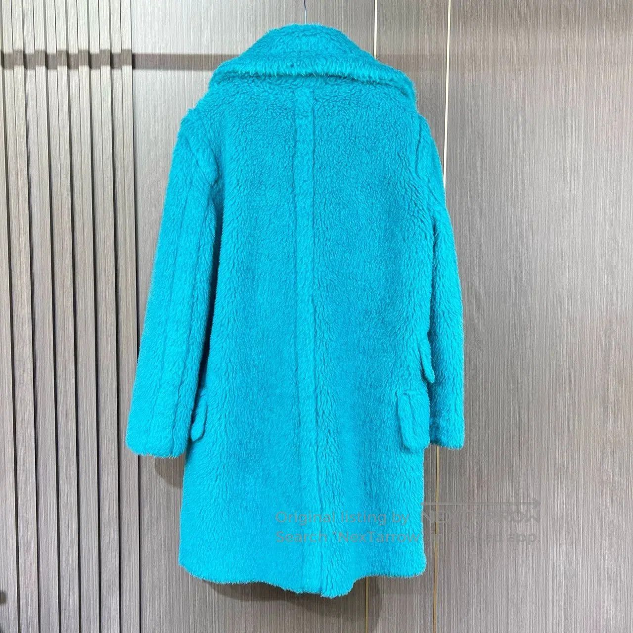 Max Mara Maxmara Turquoise Teddy Fur Coat. Size XXS / US 00 / IT 34 - 2 Thumbnail