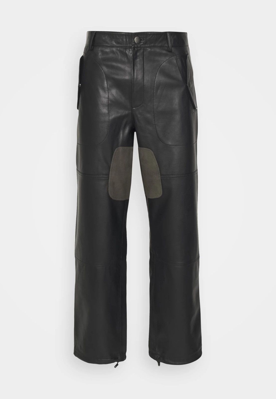 Leather !DS! SS23 Studio ID Suede Patch Leather Moto Trousers Size US 34 / EU 50 - 3 Thumbnail