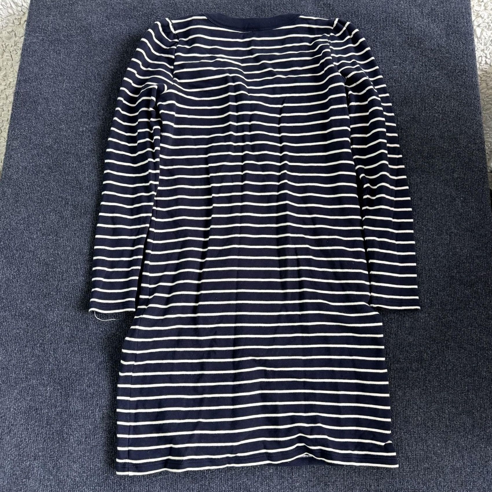 Talbots VINTAGE Talbots Sweater Dress Womens M Blue Striped Knit V Neck Button Long Sleeve Size M / US 6-8 / IT 42-44 - 4 Thumbnail