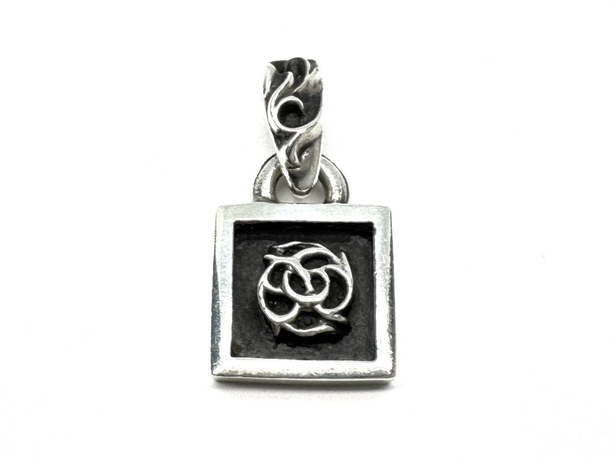 Chrome Hearts framed floral pendant top charm necklace