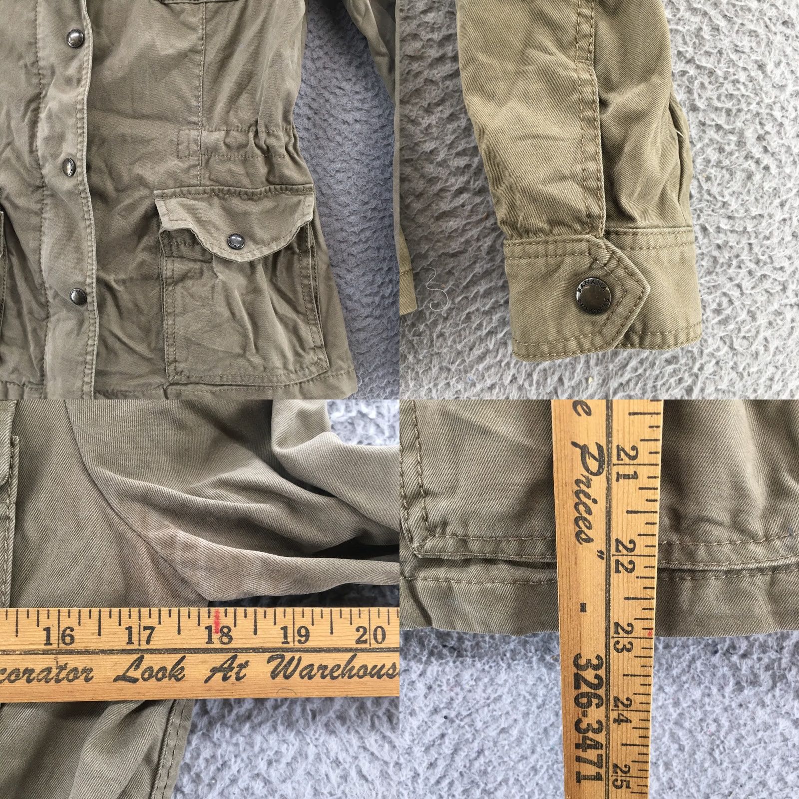 Banana Republic Banana Republic Utility Jacket Womens XS Green Snap Buttons Pocket Casual Collar Jacket Size XS / US 0-2 / IT 36-38 - 8 Thumbnail