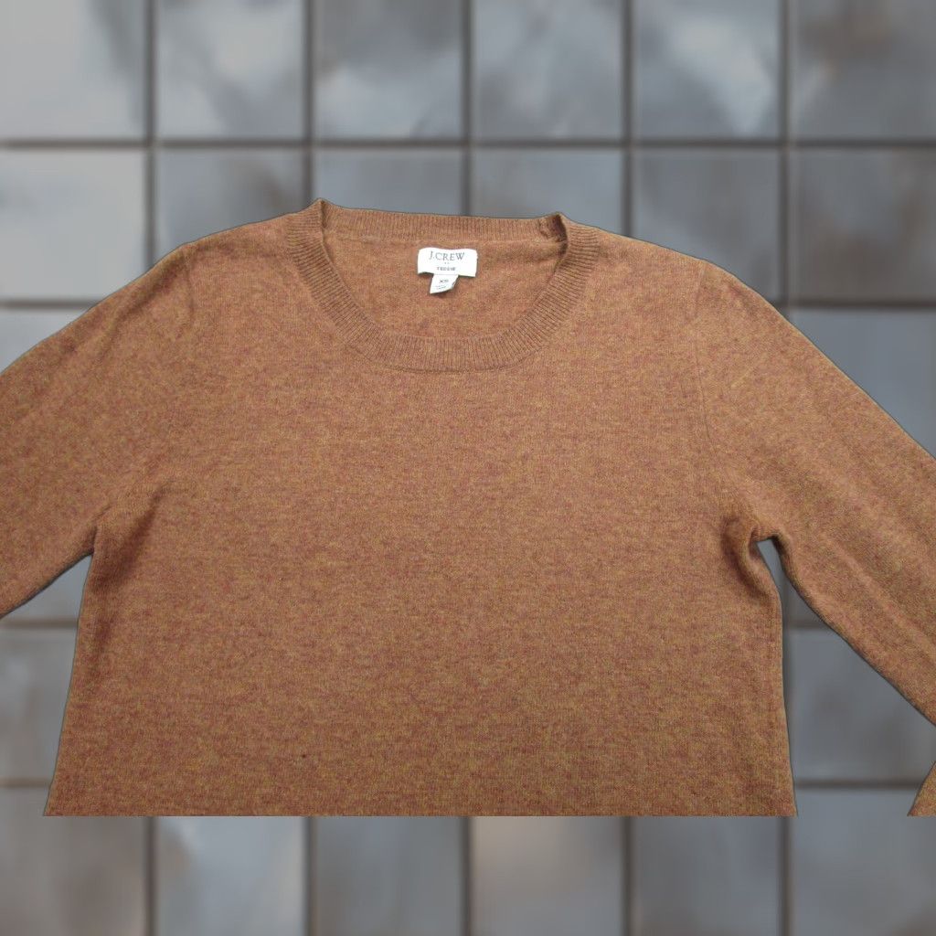 J.Crew J.Crew Teddie Sweater Womens XS Brown Wool Blend Pullover Knit Crew Neck Long Sleeve Solid All Seasons Size XS / US 0-2 / IT 36-38 - 1 Thumbnail