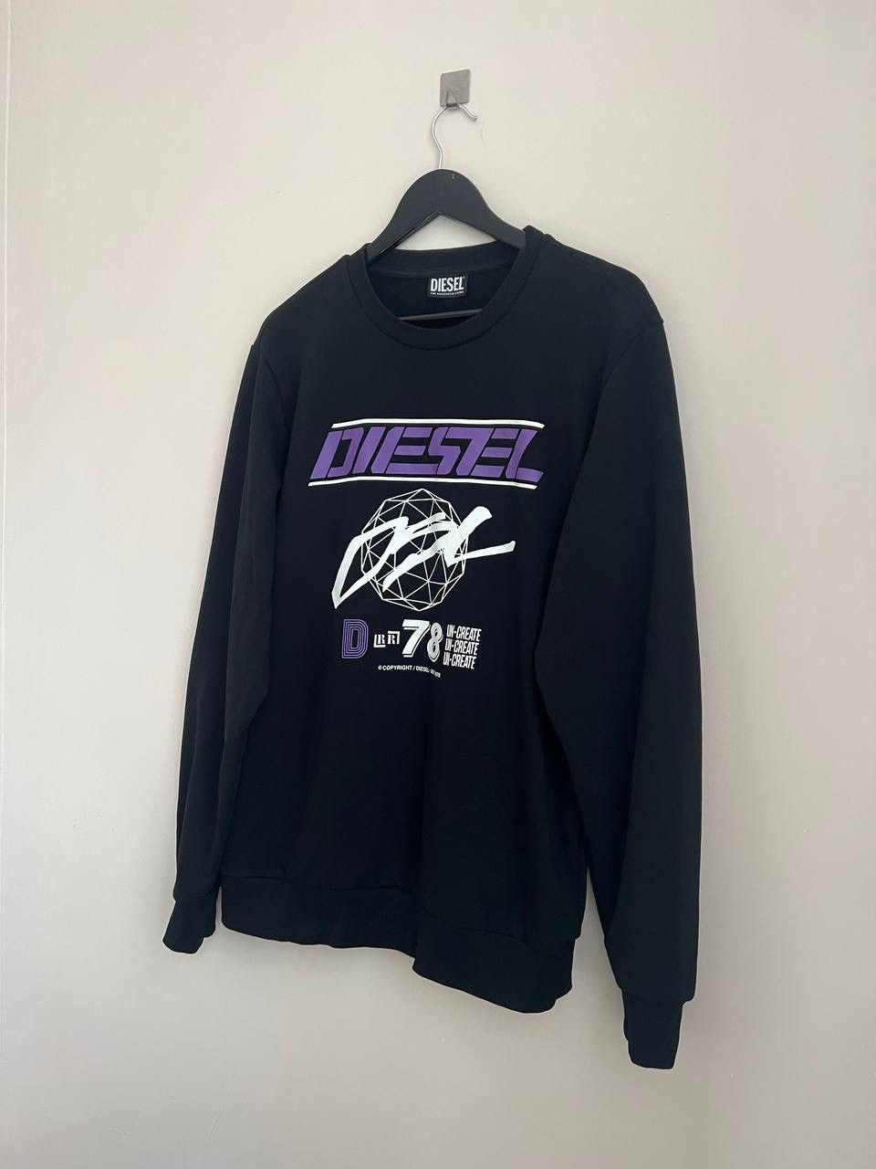 Diesel Diesel black men's sweatshirt with big logo size XL Size US L / EU 52-54 / 3 - 2 Thumbnail
