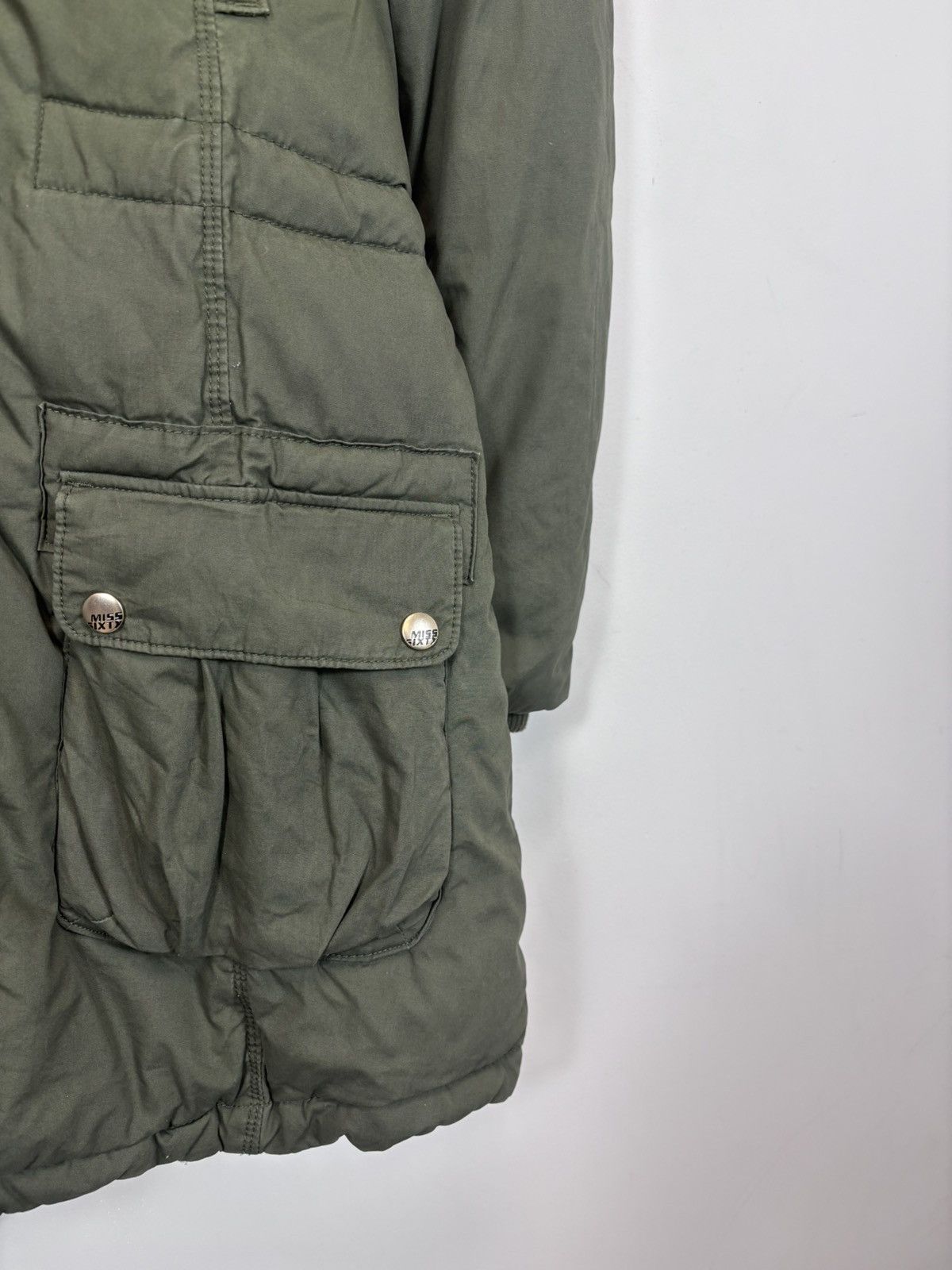 Miss Sixty Miss Sixty Women’s Olive Avant Garde Puffer Jacket Coat Size L / US 10 / IT 46 - 7 Thumbnail
