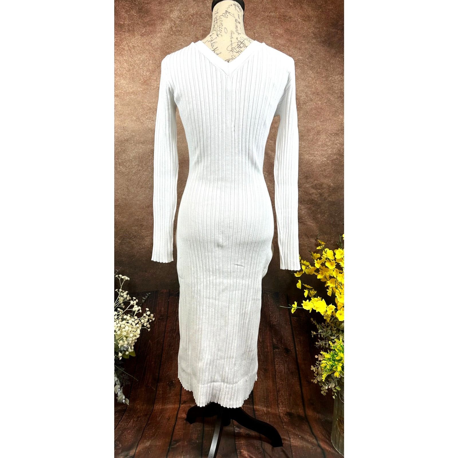 Other LITA By Ciara Rib Cardigan Button Front Midi Dress White M Size M / US 6-8 / IT 42-44 - 13 Thumbnail