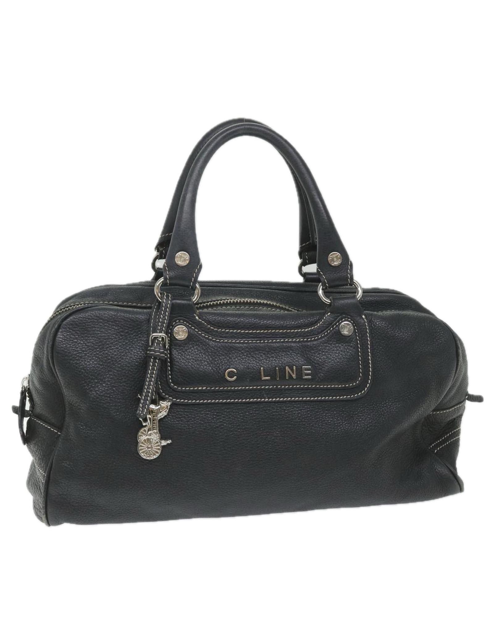 image of Celine Leather Navy Hand Bag, Women's