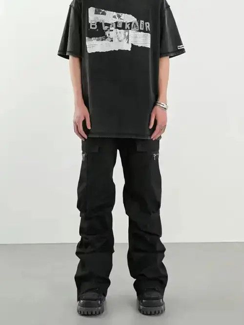 Designer × Vintage function utility flared pleated cargo pants Size US 32 / EU 48 - 4 Thumbnail