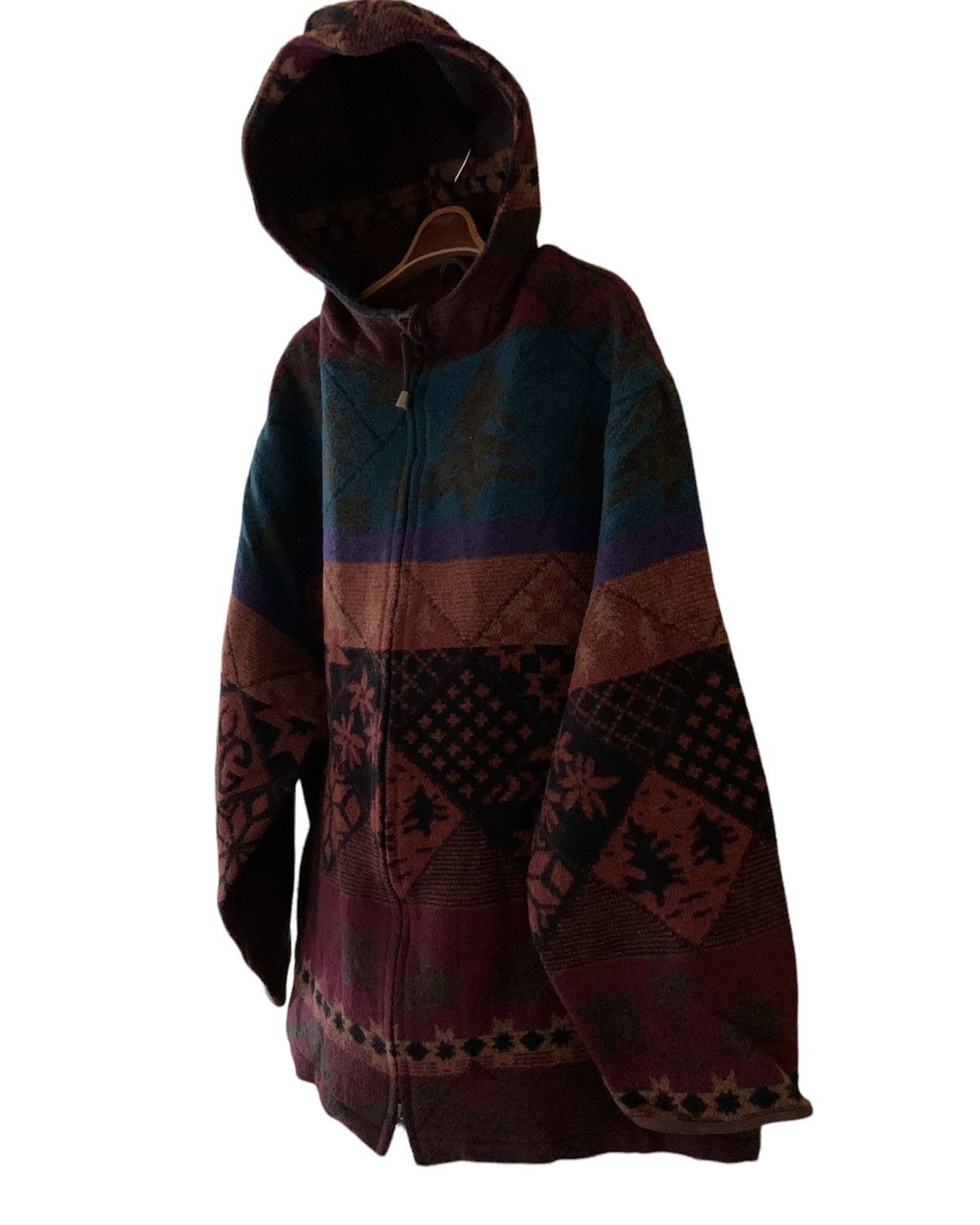 L.L. Bean LL BEAM native Navajo wool hoodie motive made In PORTUGAL Size US S / EU 44-46 / 1 - 3 Thumbnail