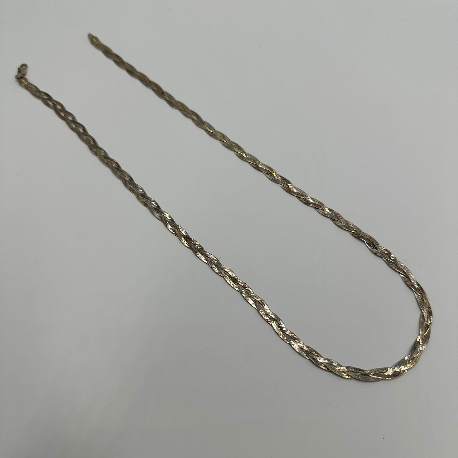 Sterling Silver Vintage Italian 925 Gilt Sterling Silver Necklace 10.1g Size ONE SIZE - 6 Thumbnail