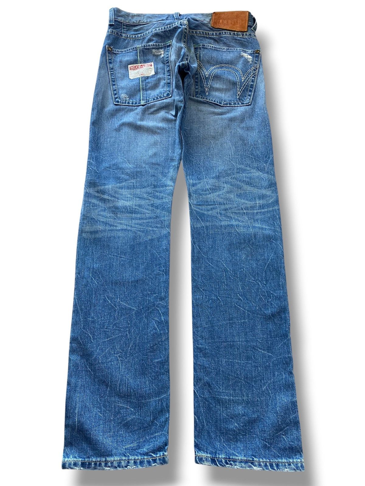 Edwin Edwin Blue Wash Ripped Style Straight Leg Jeans Size US 32 / EU 48 - 3 Thumbnail