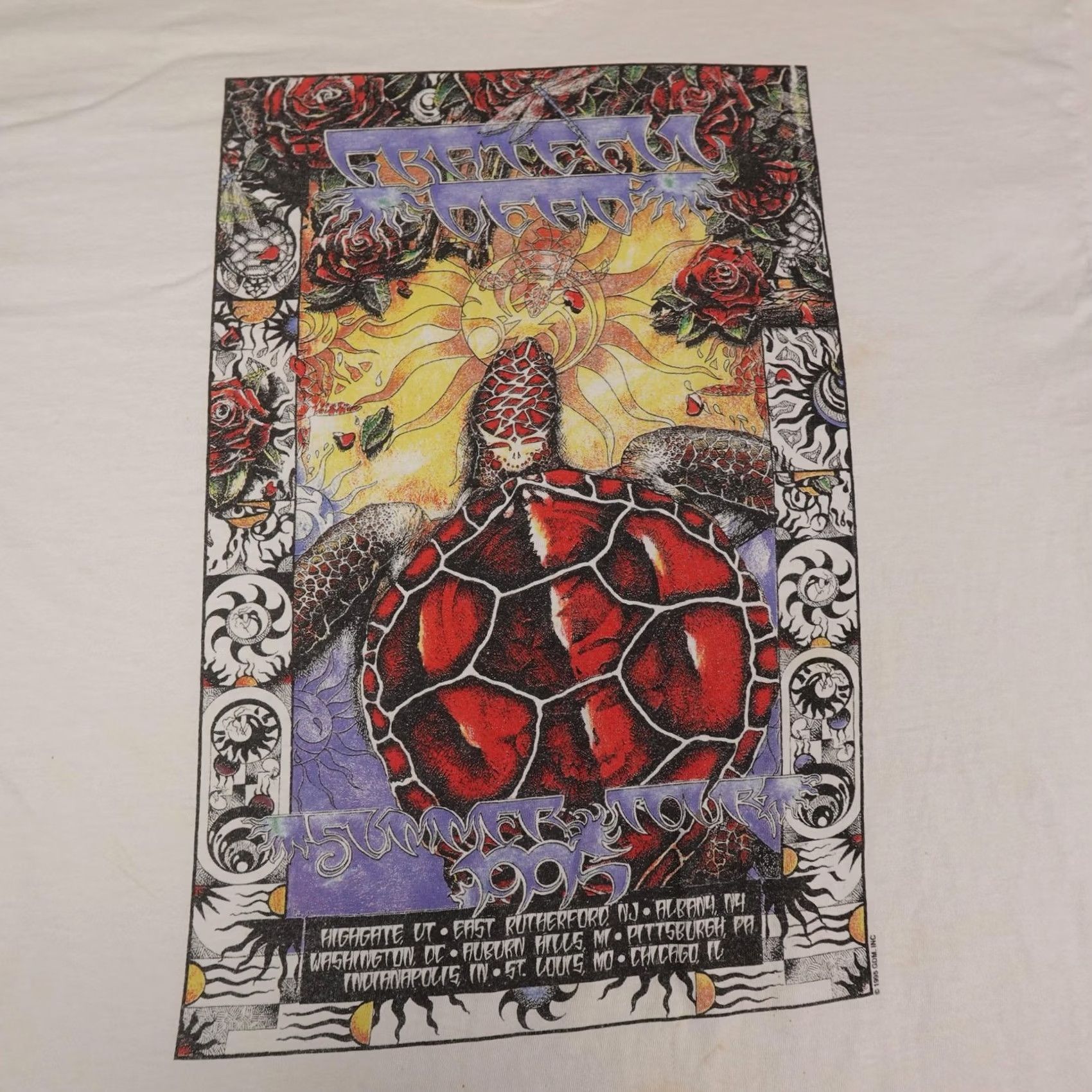 Hanes VINTAGE Grateful Dead Shirt Mens 2XL White Hanes Summer Tour 1995 Turtle Graphic Shirt Size US XXL / EU 58 / 5 - 7 Thumbnail
