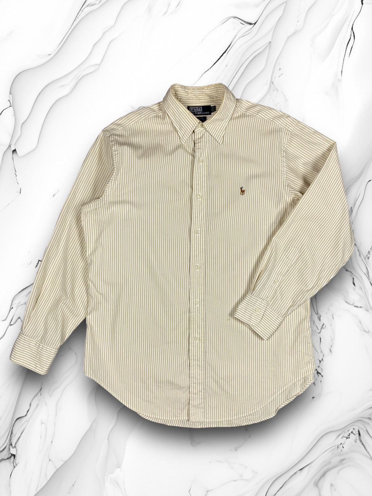 Designer × Polo Ralph Lauren × Vintage Vintage Polo Ralph Lauren Striped Designer Button Up Shirt Size US XL / EU 56 / 4 - 1 Thumbnail