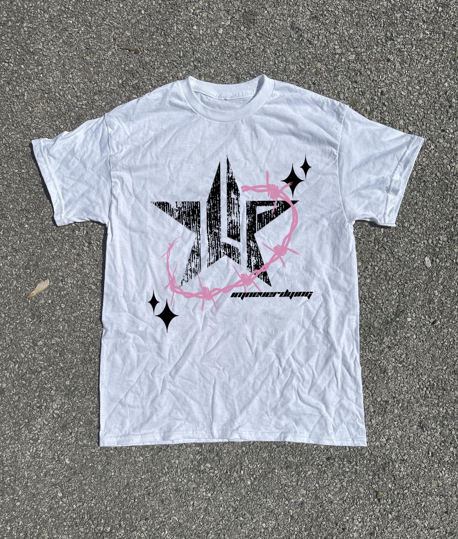 Japanese Brand Glimpse Tee White Pink Size US M / EU 48-50 / 2 - 1 Thumbnail