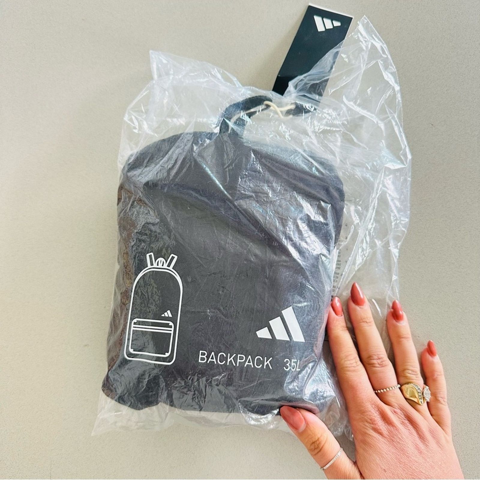 Adidas NEW ADIDAS Black White Packable Backpack Travel Pouch Bag Size ONE SIZE - 13 Thumbnail