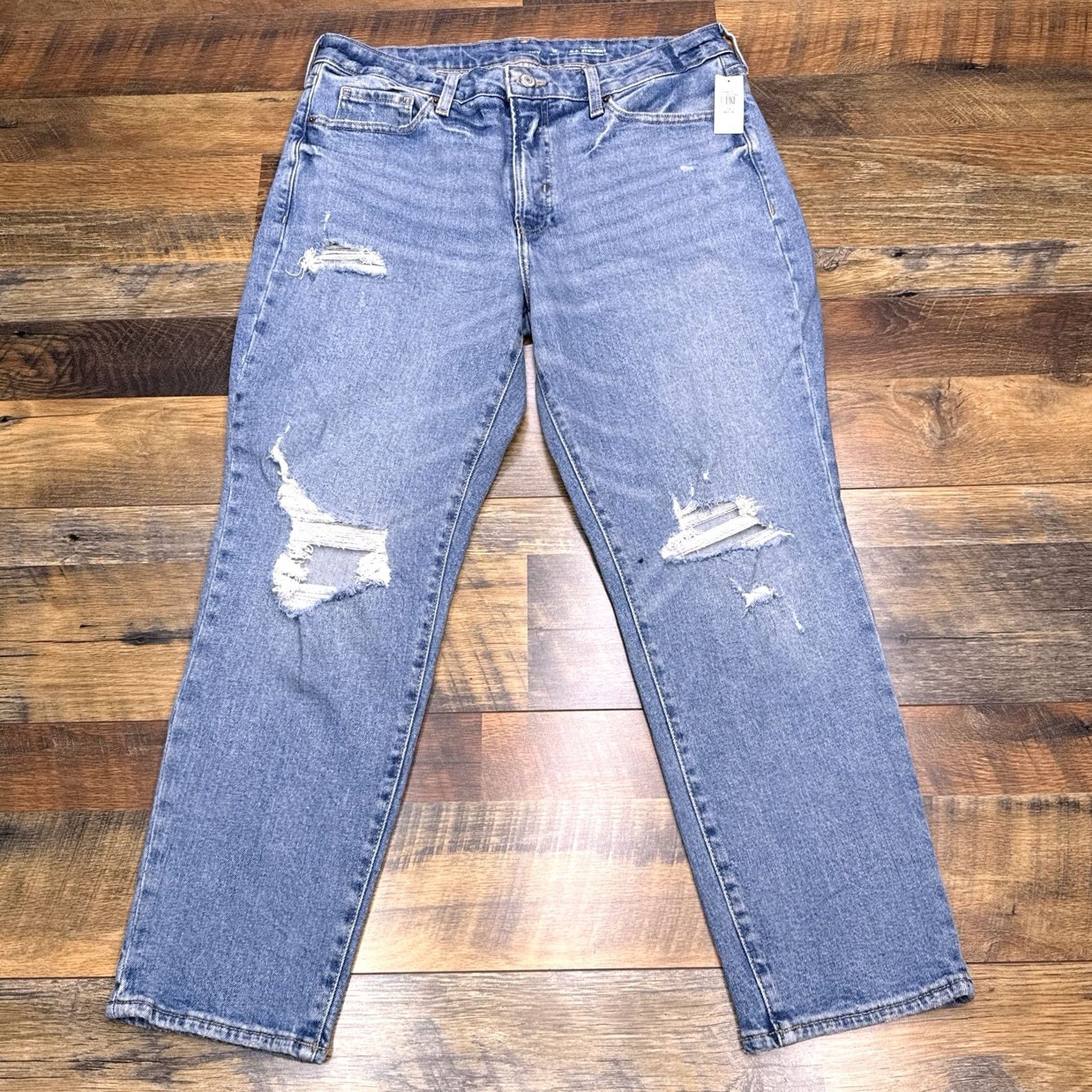 Old Navy Old Navy Jeans Womens 12P Petite High Rise Slim 5-Pocket Blue Denim Vintage No N/A Size 34" / US 12 / IT 48 - 2 Thumbnail