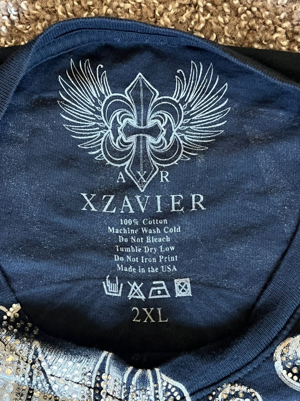 Affliction Xzavier Los Angeles Winged Spade Tee — 2XL Y2K Rhinestone Size US XXL / EU 58 / 5 - 2 Thumbnail