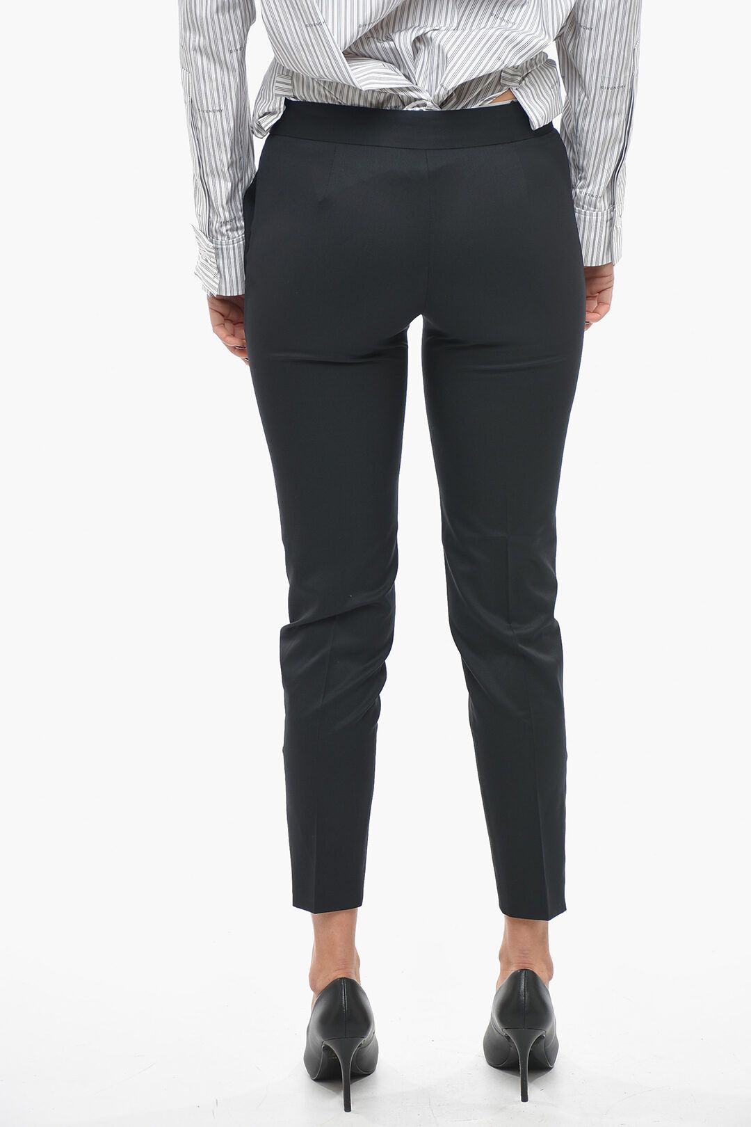 Stella McCartney og1mm0824 Zipped Ankle Wool Pant in Black Size 32" / US 10 / IT 46 - 2 Thumbnail