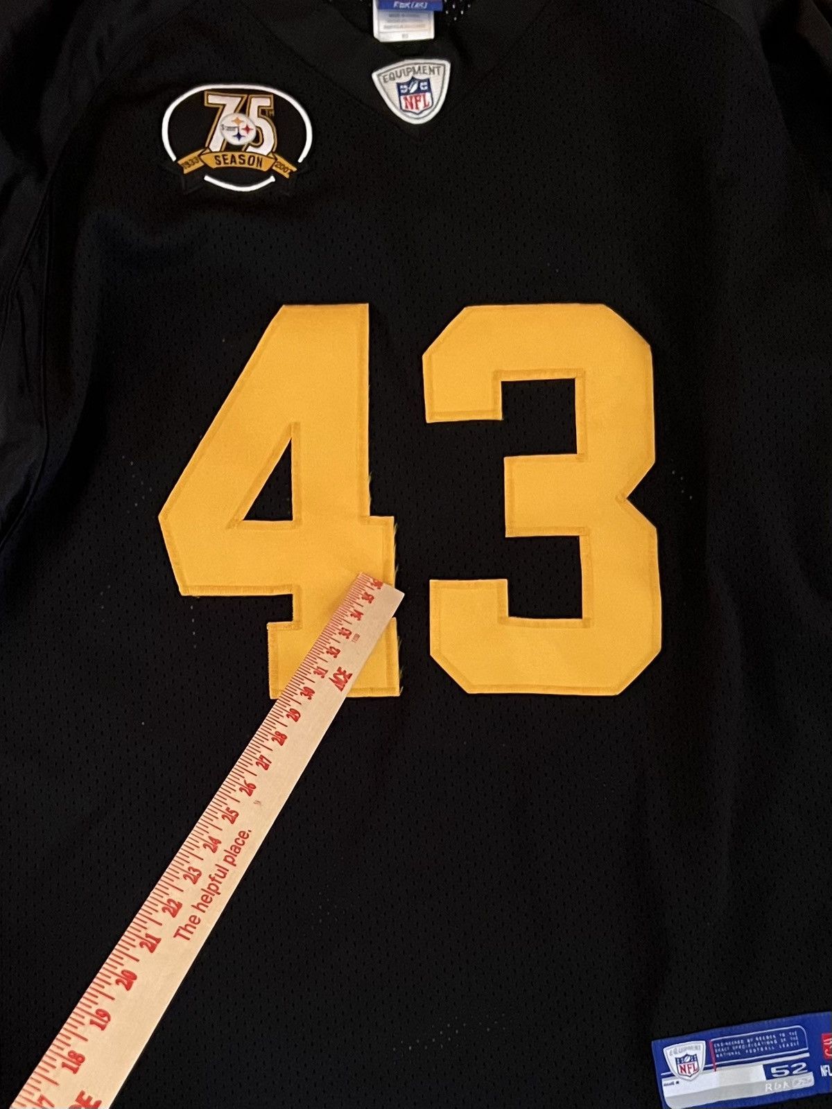 Reebok Pittsburgh Steelers 75th Anniversary Authentic Reebok Jersey Size US XL / EU 56 / 4 - 10 Thumbnail
