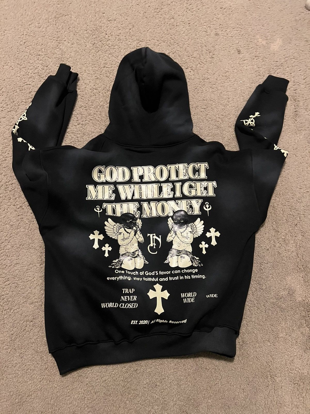 Other Trap Never Closed (trpnvrclsd) Hoodie Washed Black Size US L / EU 52-54 / 3 - 2 Thumbnail