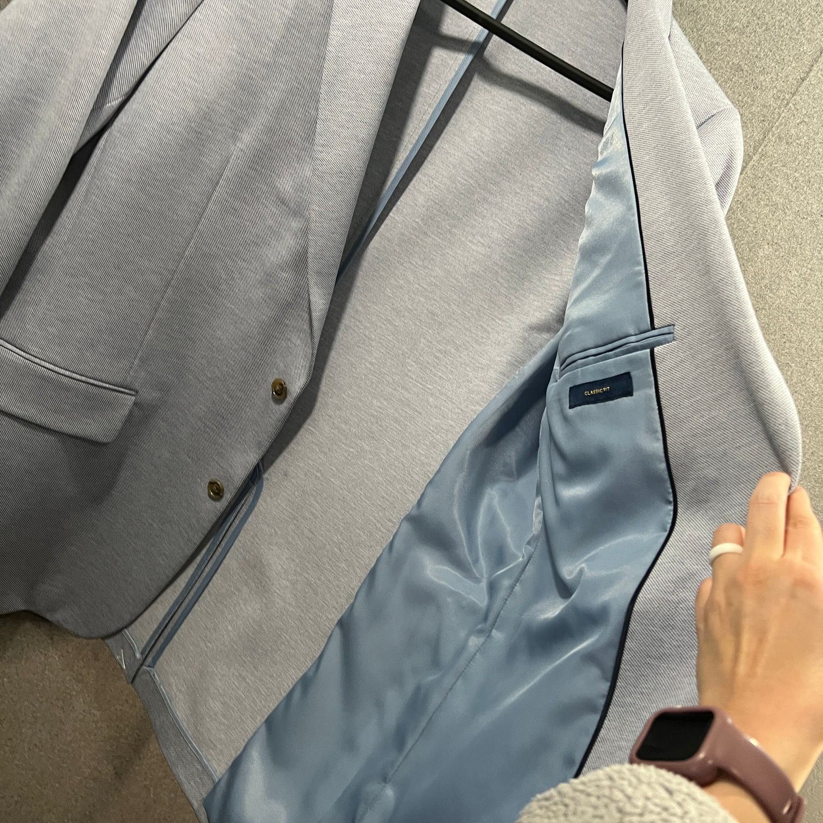 Other Stafford Mens Classic Fit Sport Coats Suit Light Blu Size 46L - 6 Thumbnail