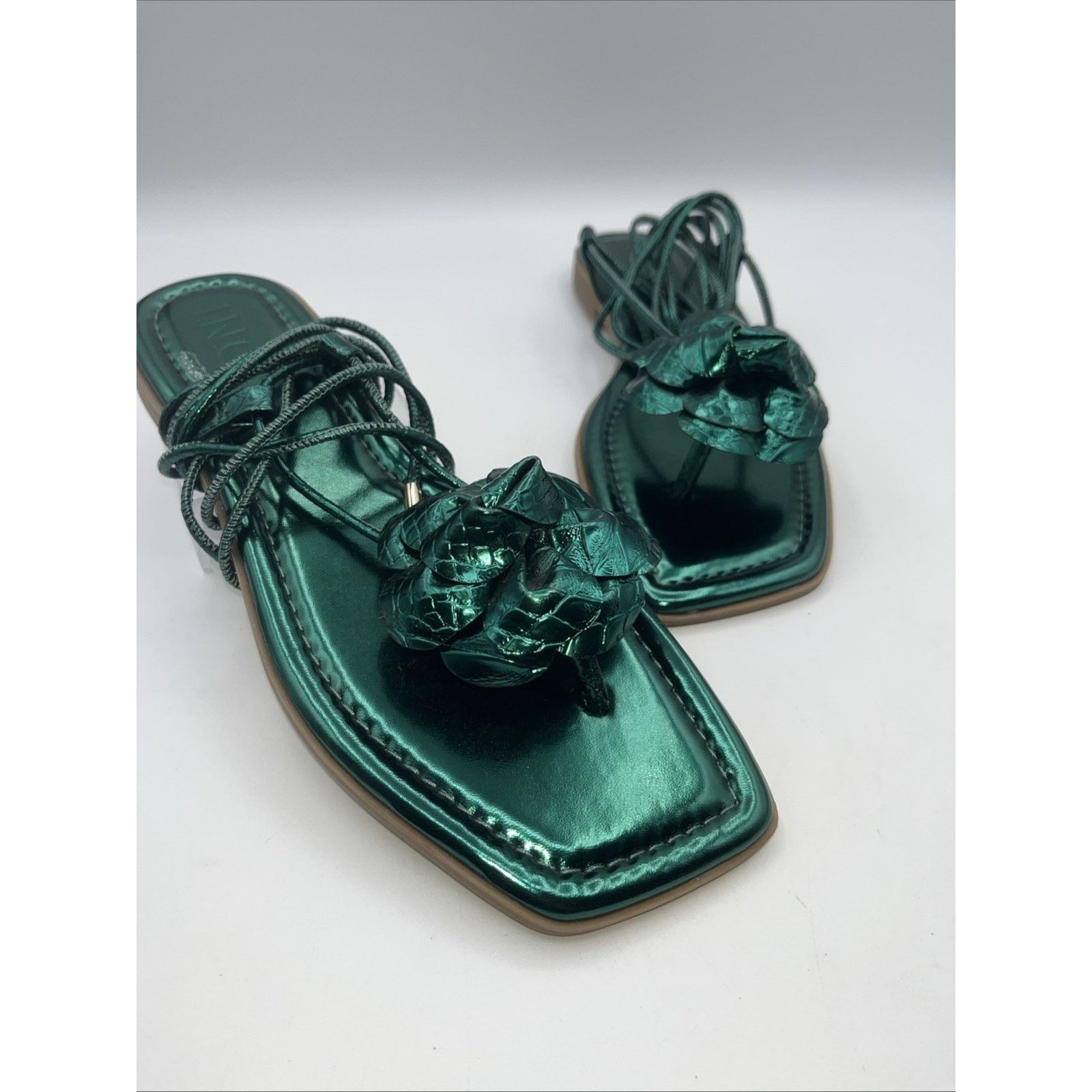 Other I.N.C. Womens Gilma Flower Flat Green 9M Viking Gladiator Size US 9 / IT 39 - 13 Thumbnail