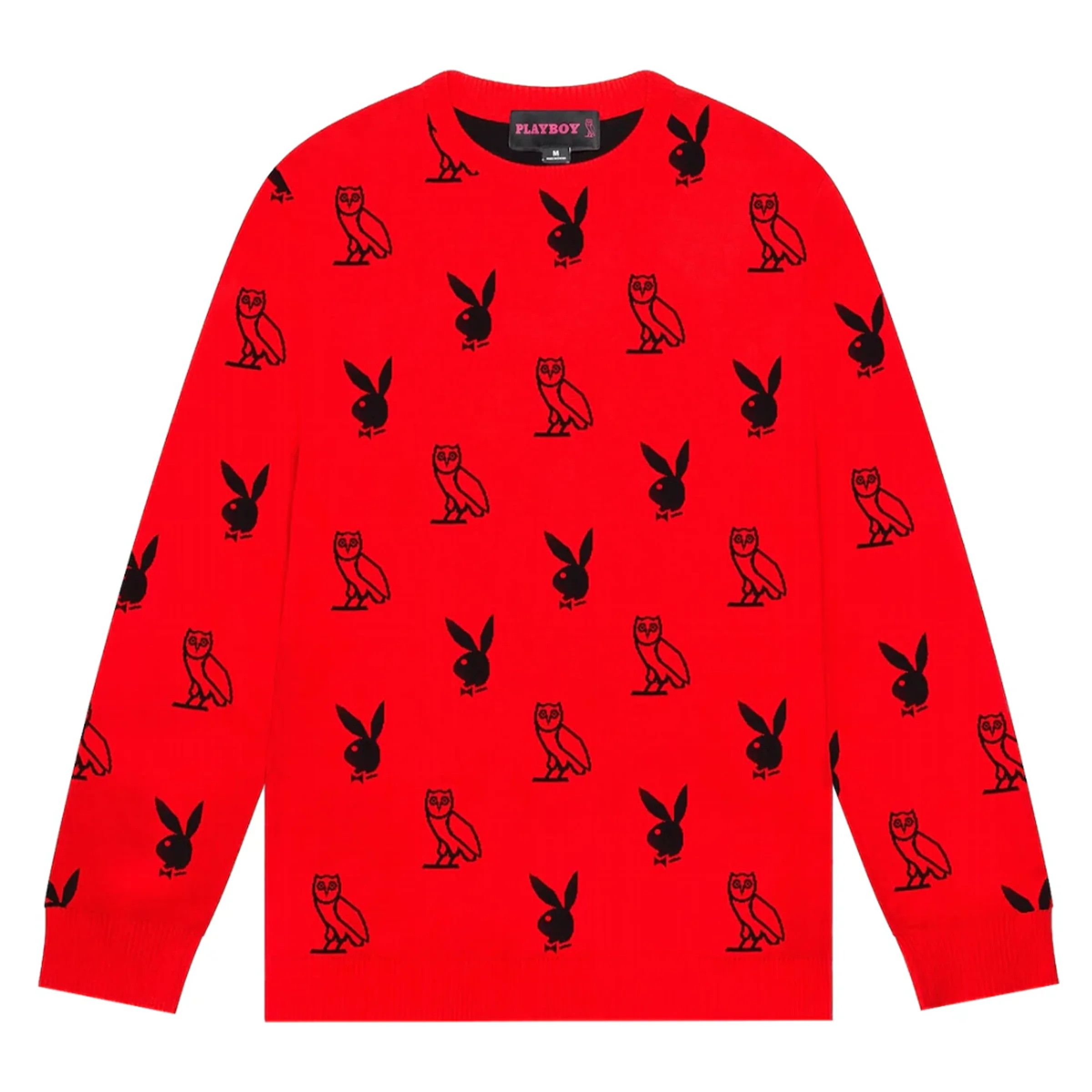 OVO X Playboy Intarsia Monogram Owl Sweater