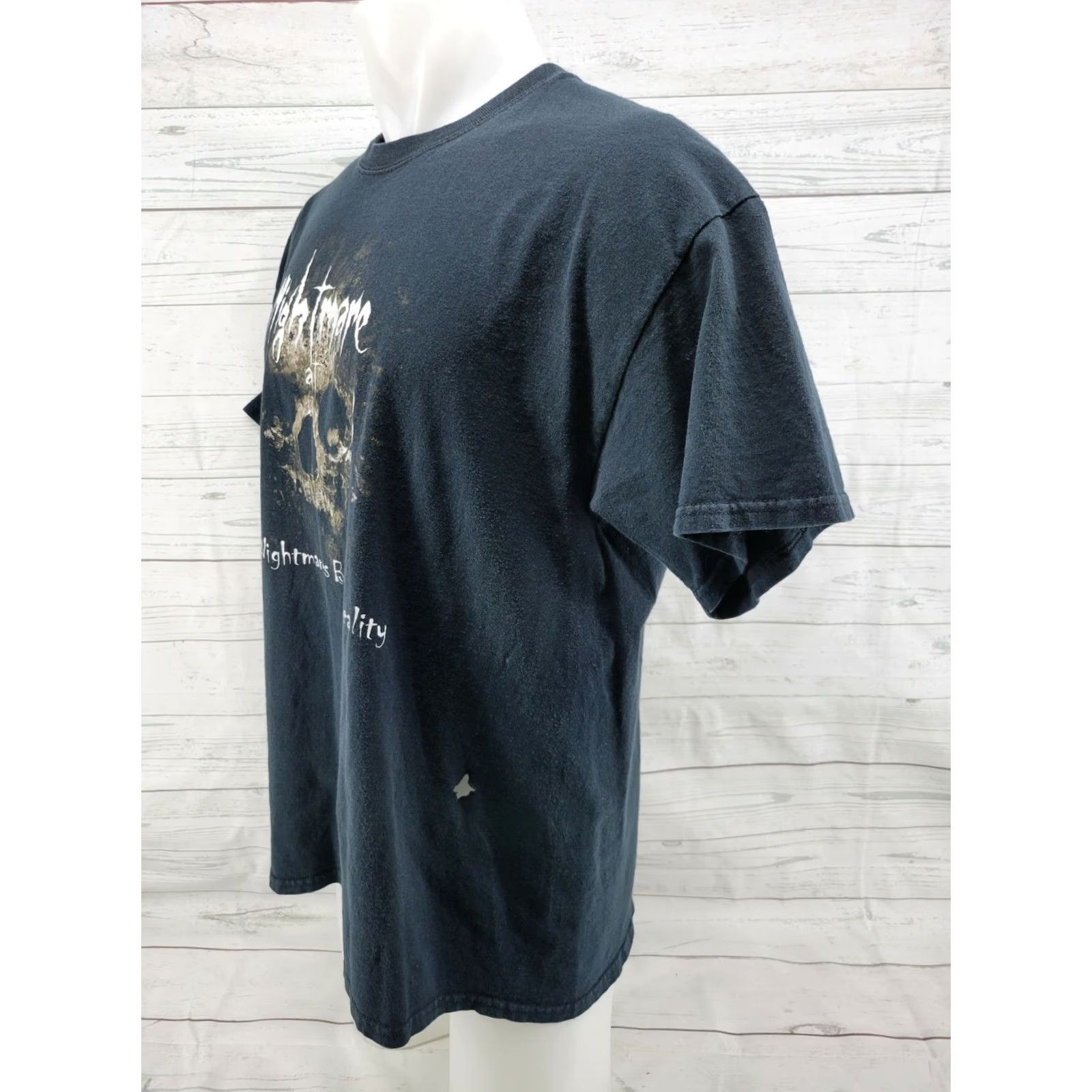 Gildan Gildan Distressed Nightmare at 3008 Haunted House Alabama Shirt Black XL Men T-Shirt Crew Neck Short Sleeve Halloween 90s Boys Mens Size US XL / EU 56 / 4 - 4 Thumbnail