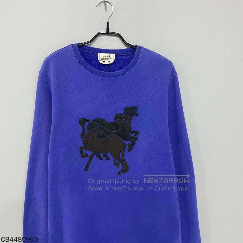 Hermes Hermes Patch Leather Long Sleeve Sweatshirt Size L / US 10 / IT 46 - 2 Thumbnail