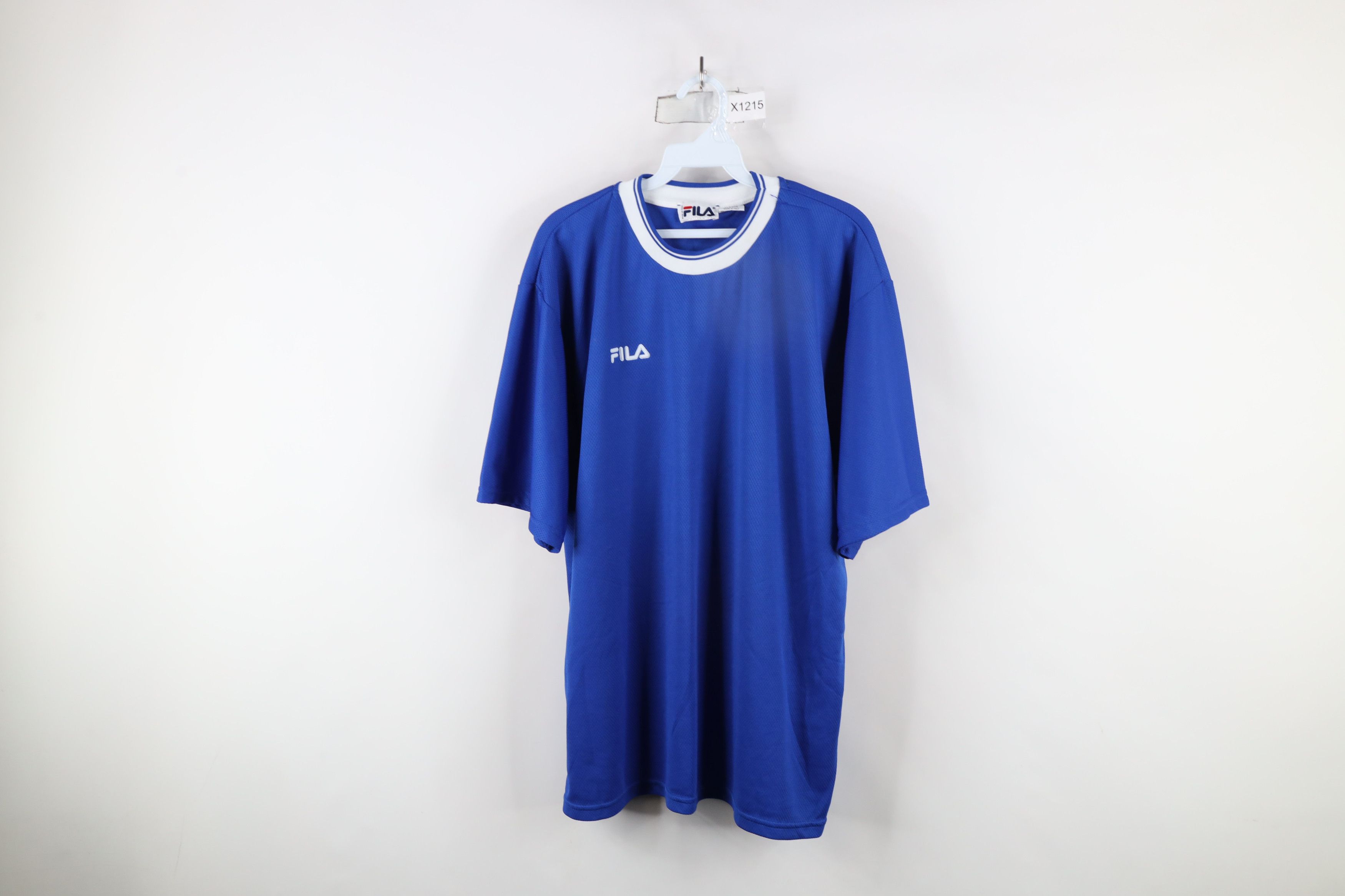 Fila × Vintage Vtg 90s Fila Short Sleeve Soccer Jersey Shirt Blue Italy Size US XL / EU 56 / 4 - 1 Thumbnail