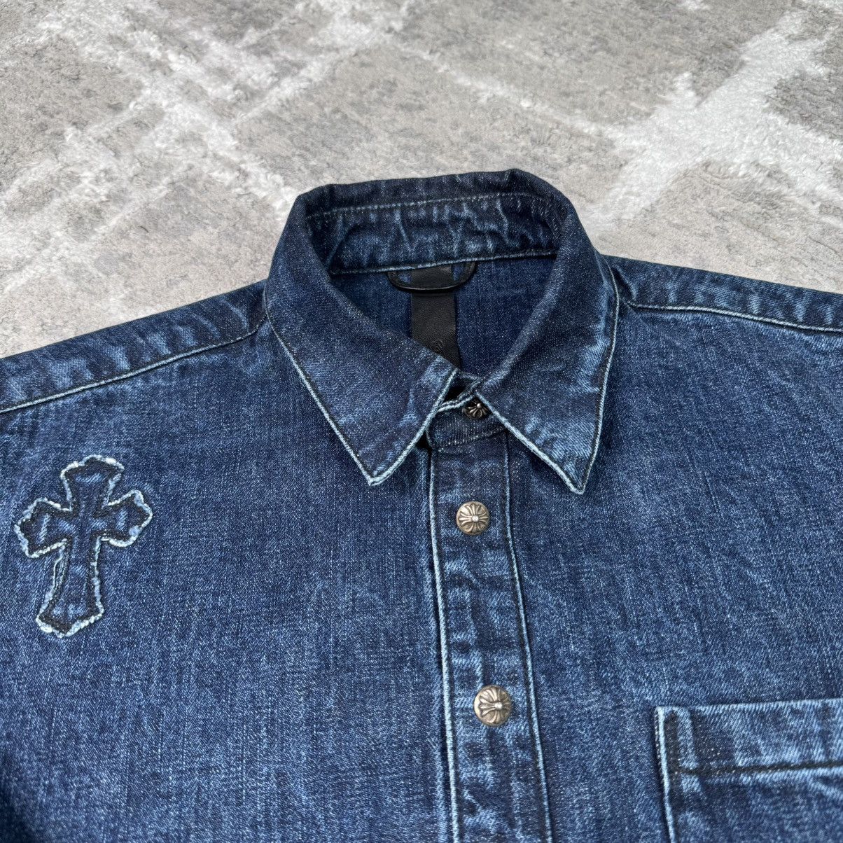 Chrome Hearts Cutout cross patch denim button up shirt Size US M / EU 48-50 / 2 - 7 Thumbnail