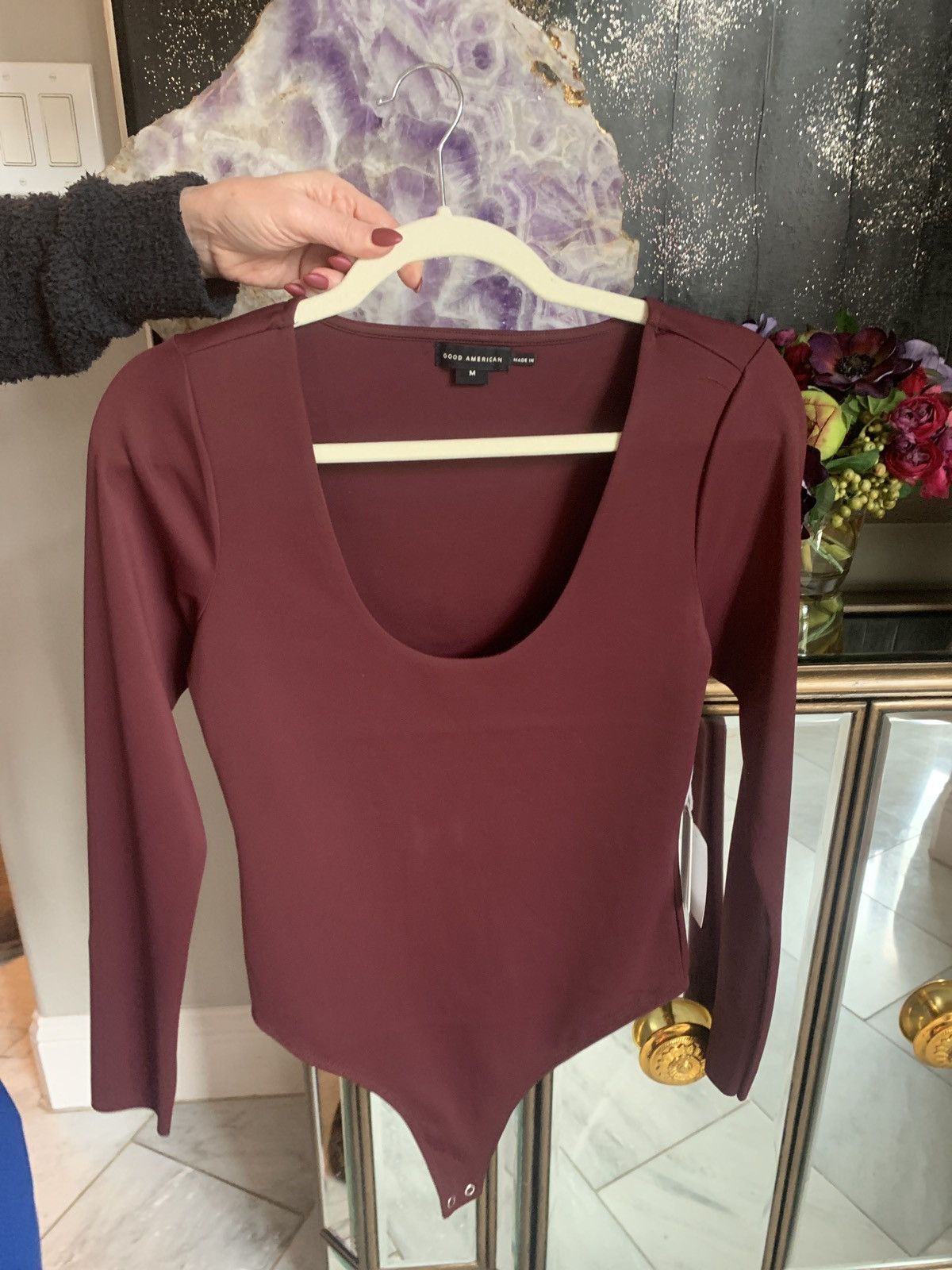 Good American Good American burgundy bodysuit top, Medium Size M / US 6-8 / IT 42-44 - 5 Thumbnail