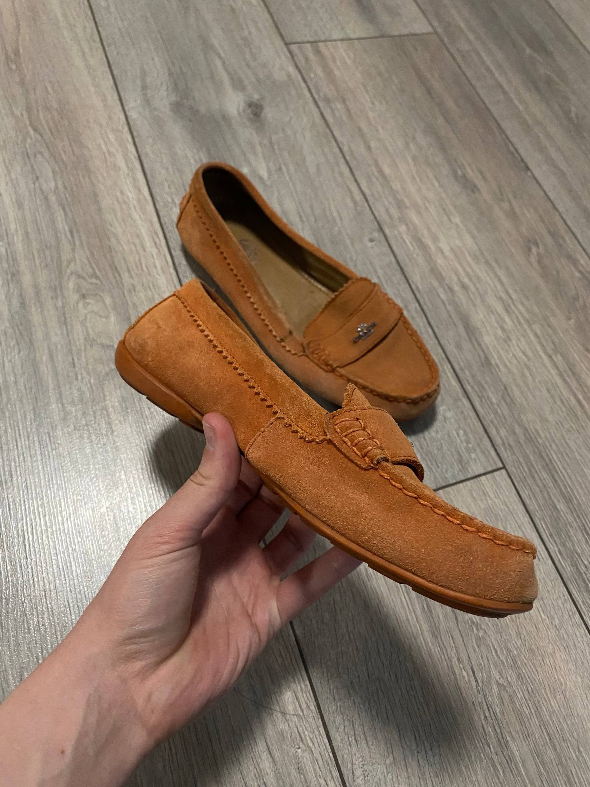 Coach Coach Loafers Suede Orange Ballet Flats Mini Logo Size US 7.5 / IT 37.5 - 3 Thumbnail