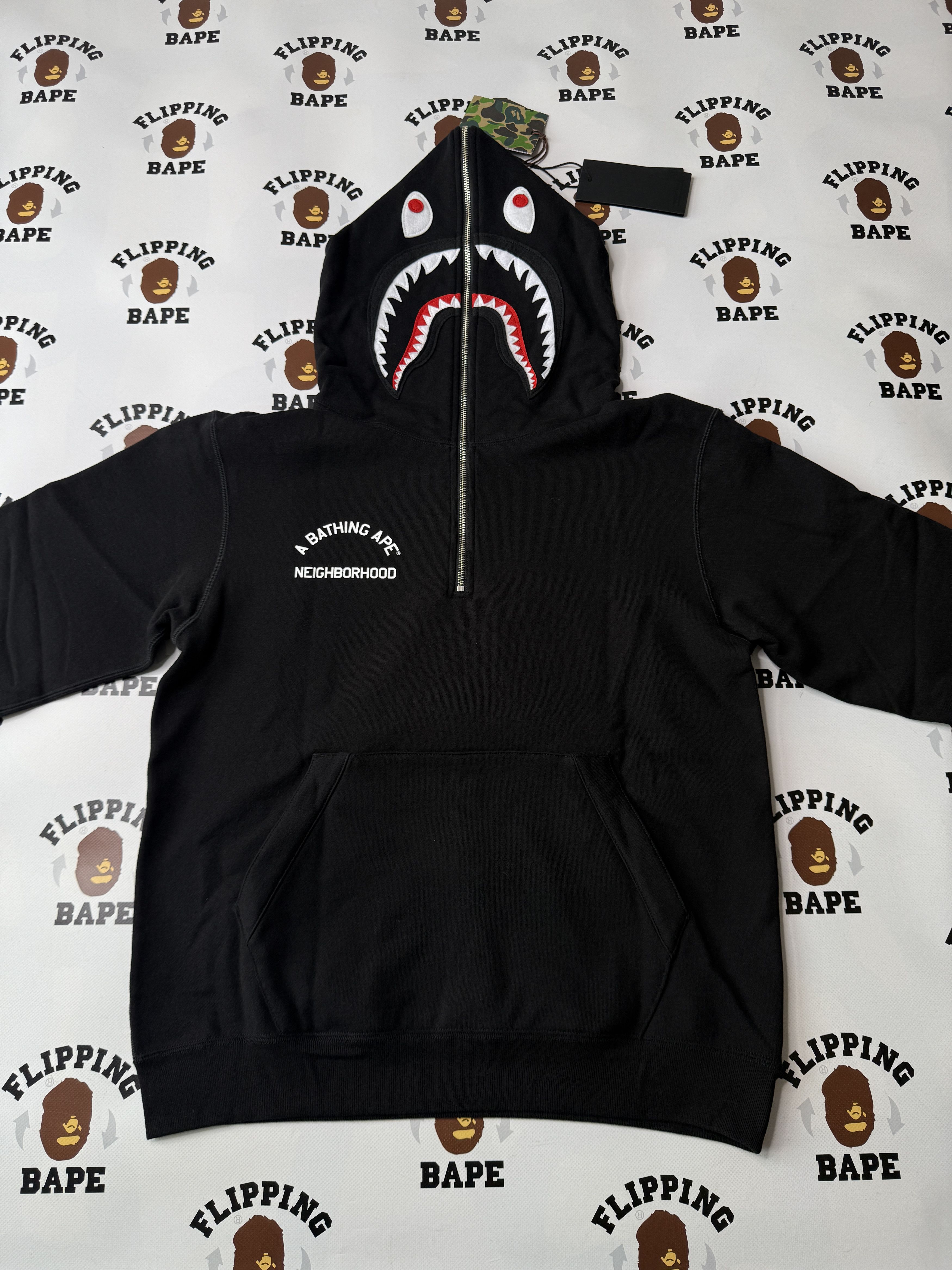 Bape × Neighborhood BAPE X NBHD TWO FACE HALF ZIP PULLOVER HOODIE Size US L / EU 52-54 / 3 - 7 Thumbnail