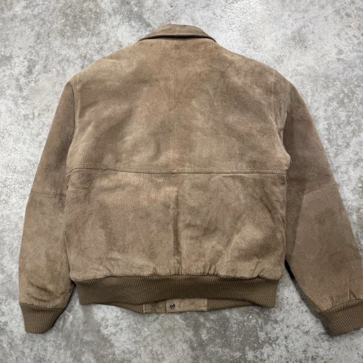 Vintage Vintage Aberdeen Jacket Mens 44 Brown Suede Bomber Sherpa Lined 90s Pigskin Zip Coat Size US S / EU 44-46 / 1 - 8 Thumbnail