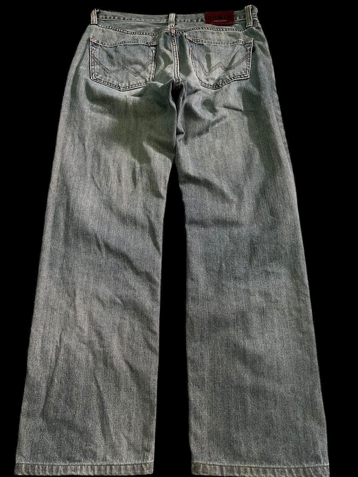 Edwin × If Six Was Nine × Le Grande Bleu (L.G.B.) 💥Baggy💥Vintage Edwin Faded Blue Distress Mud Wash Jean Size US 34 / EU 50 - 2 Thumbnail
