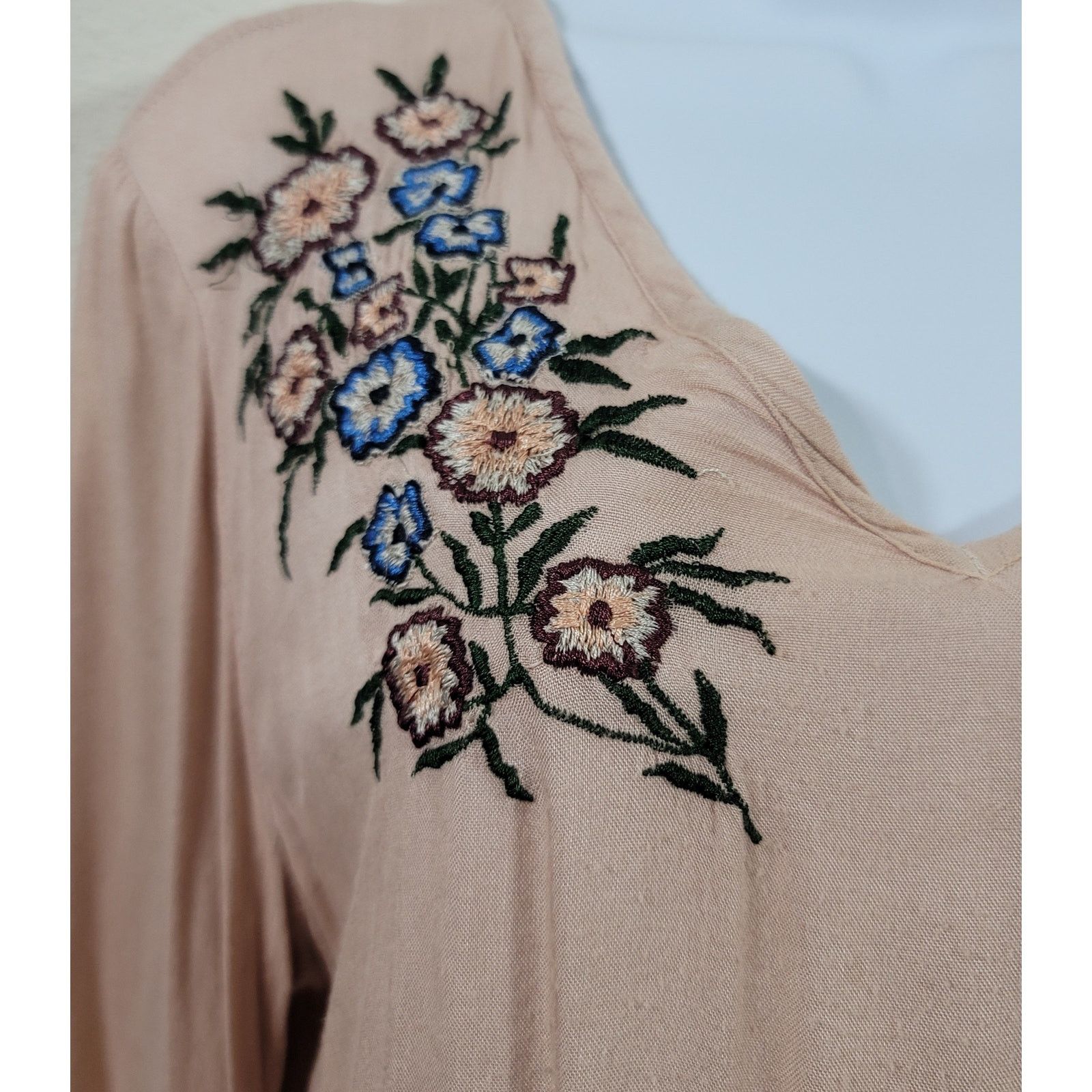 Other Solitaire Dusty Rose Peplum Embroidered Top Medium Size M / US 6-8 / IT 42-44 - 6 Thumbnail