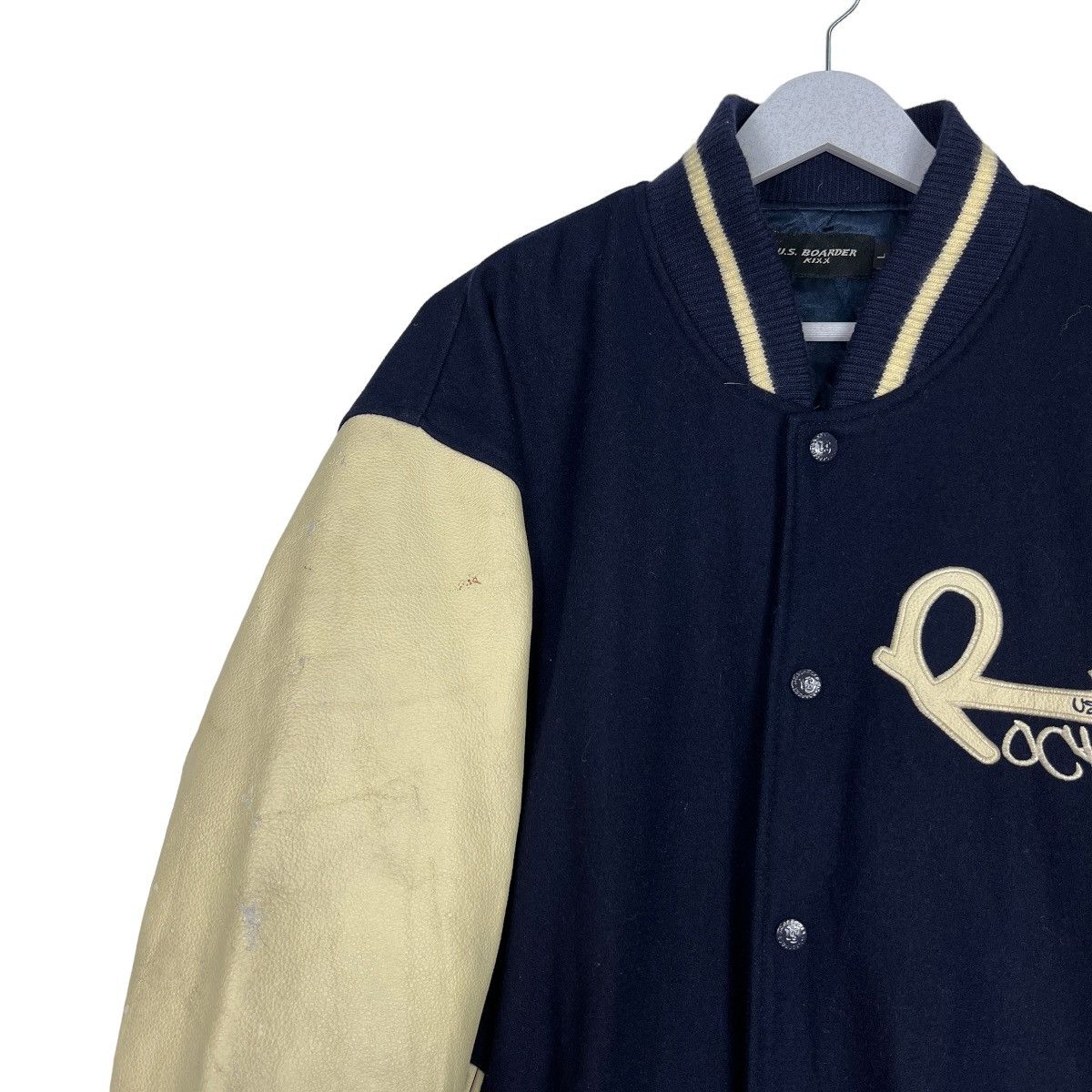 Japanese Brand 🔥 VINTAGE US BOARDER VARSITY BOMBER JACKET Size US L / EU 52-54 / 3 - 7 Thumbnail