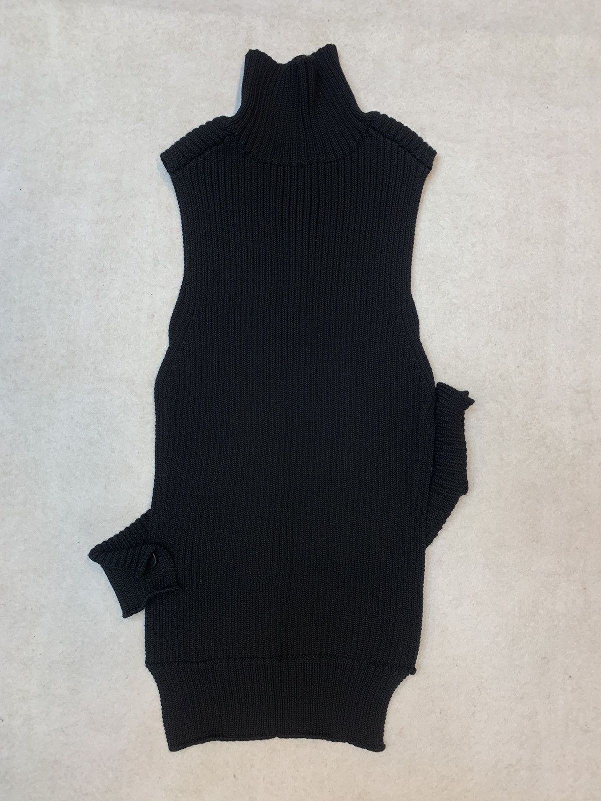 Yohji Yamamoto Yohji Yamamoto Regulation Asymmetrical High Neck Knit Top Size US M / EU 48-50 / 2 - 2 Thumbnail