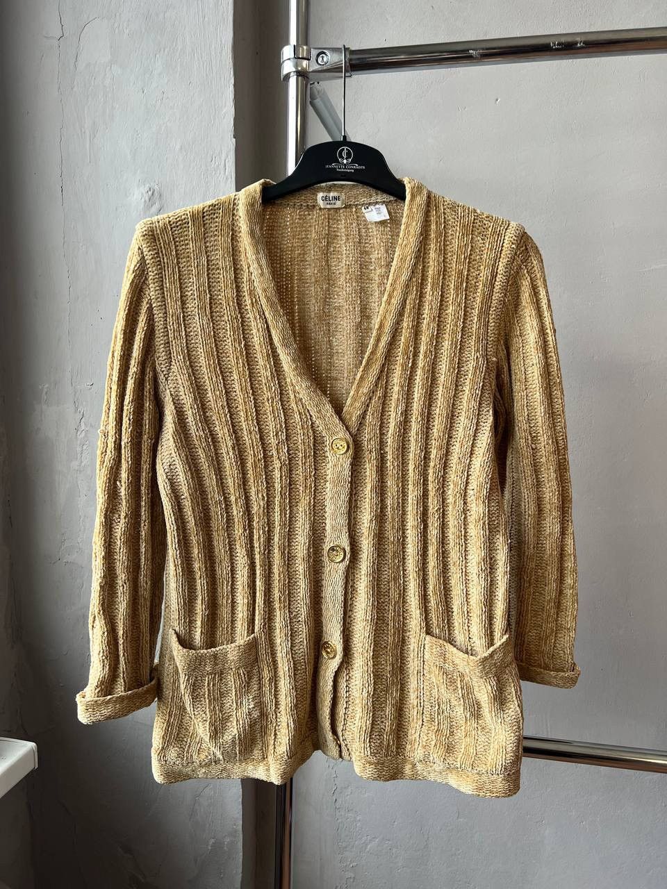 Celine VINTAGE CELINE PARIS BUTTON WOMEN CLASSIC KNIT CARDIGAN Sz44 Size M / US 6-8 / IT 42-44 - 2 Thumbnail