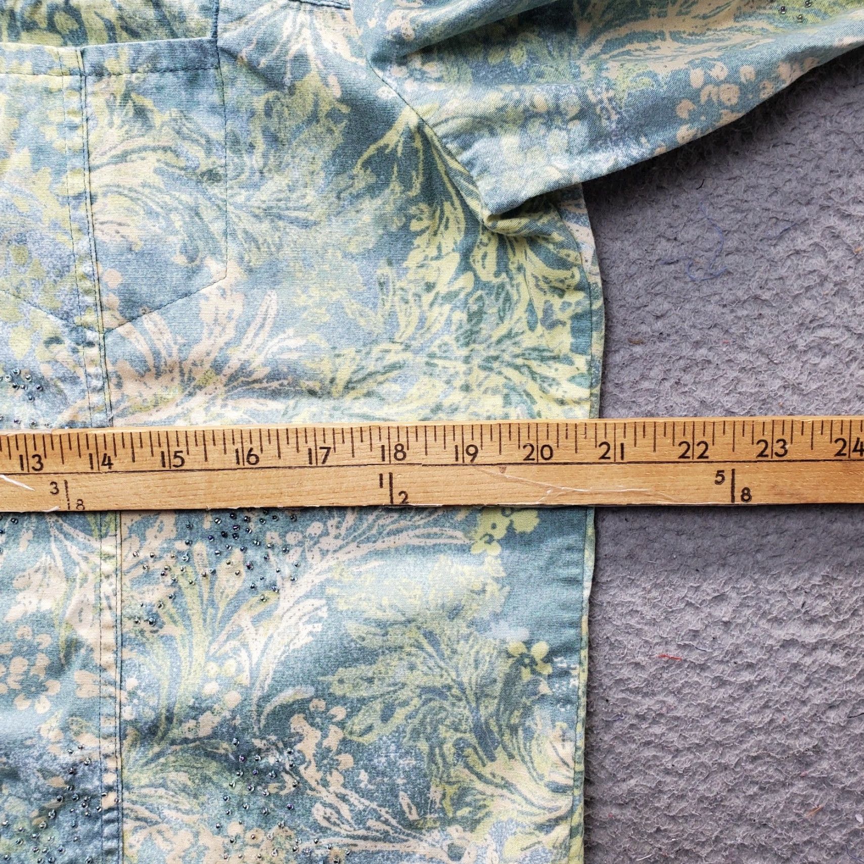 Coldwater Creek Coldwater Creek Womens Jacket M Beaded Collared Leaf Print Front Button Front Size M / US 6-8 / IT 42-44 - 4 Thumbnail