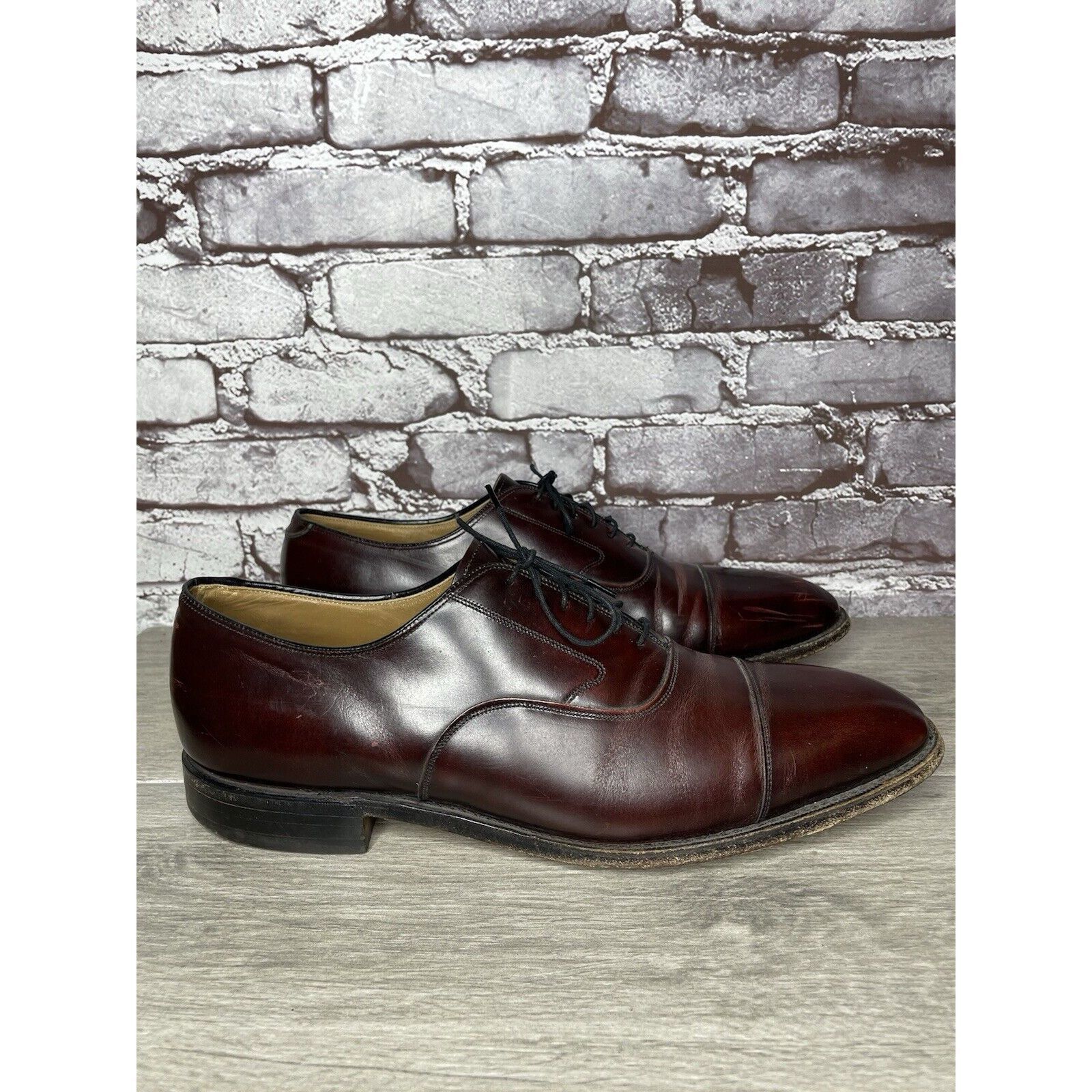Johnston & Murphy Johnston & Murphy Optima Oxblood Burgundy Leather Dress Shoe Size US 13 / EU 46 - 3 Thumbnail
