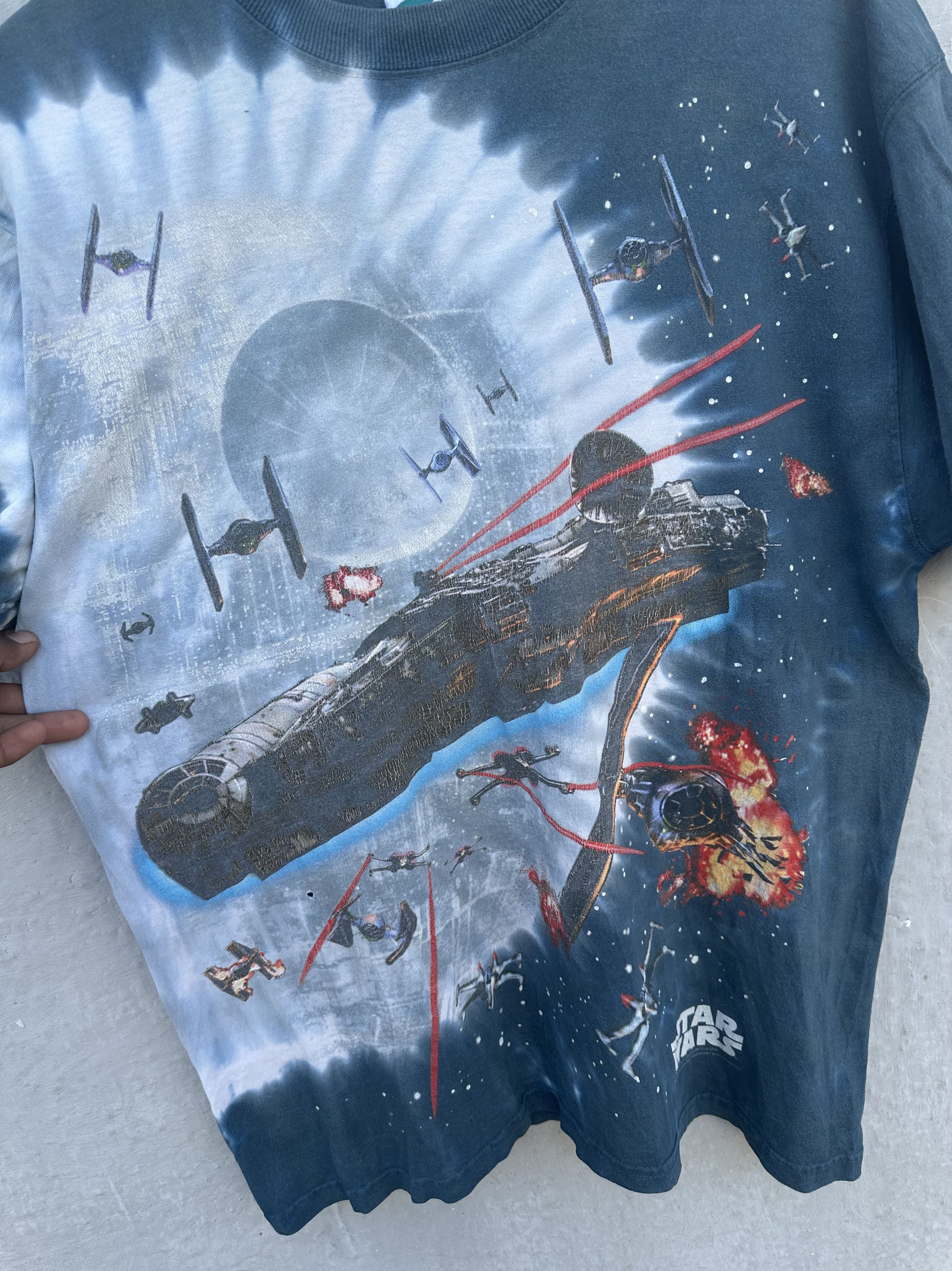 Star Wars 🔥 Vintage 1997 Liquid Blue Star Wars All Over Print Tee Size US L / EU 52-54 / 3 - 2 Thumbnail