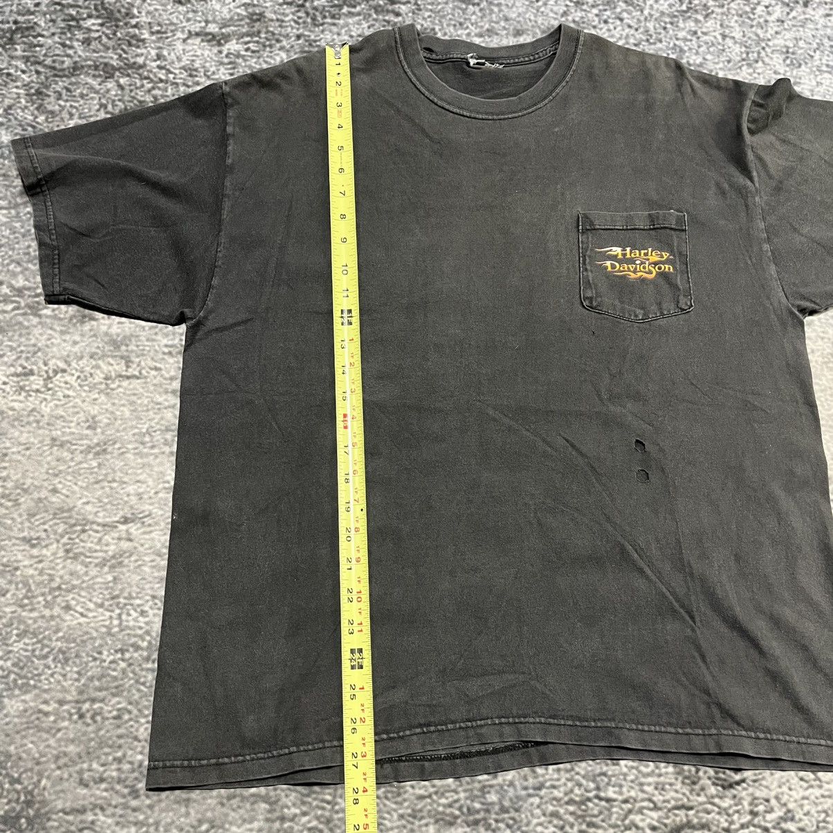Harley Davidson VINTAGE FADED HARLEY DAVIDSON FLAMES DISTRESSED POCKET TEE Size US L / EU 52-54 / 3 - 11 Thumbnail