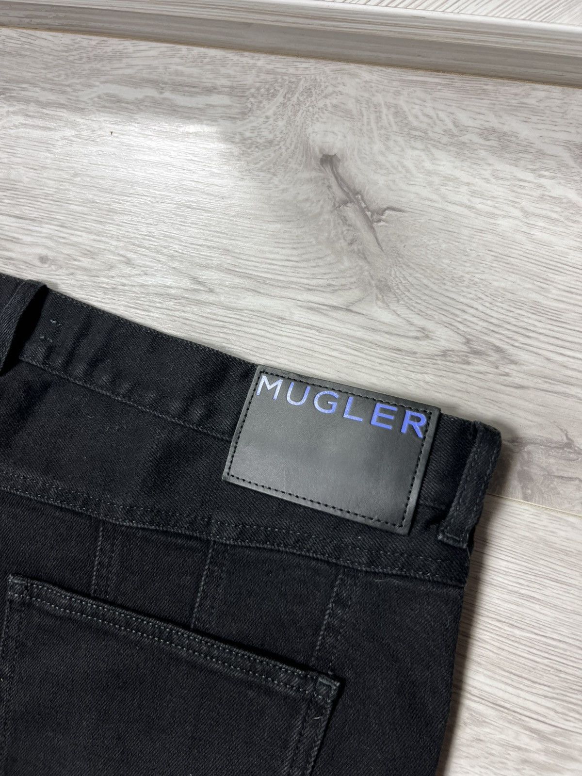 Mugler Thierry Mugler x H&M Spiral Panel Jeans Black Denim Pants HM Size US 36 / EU 52 - 13 Thumbnail