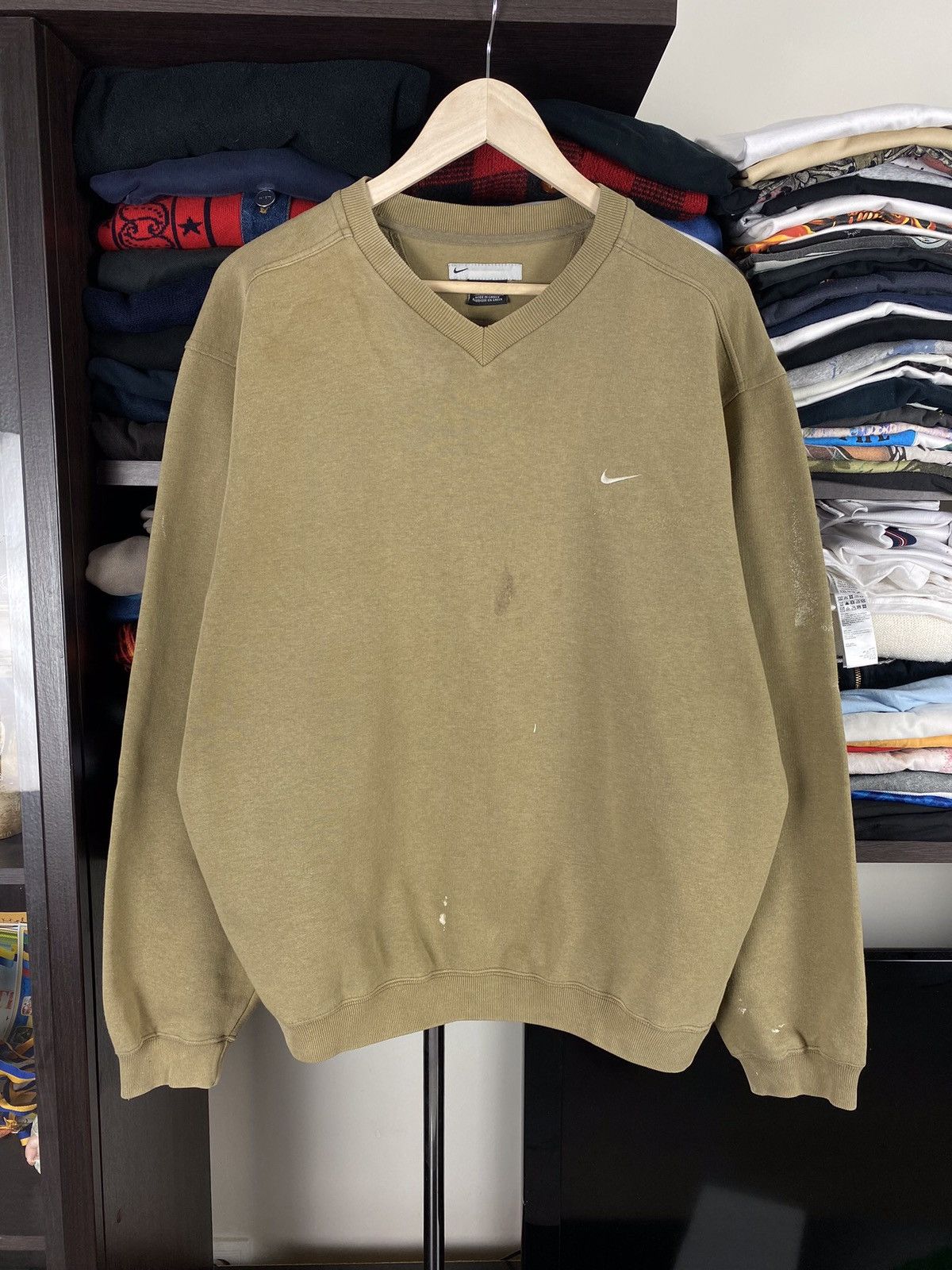 Nike × Vintage Vintage Y2K Nike Small Logo Navy Oversized Sweatshirt Size US M / EU 48-50 / 2 - 1 Thumbnail