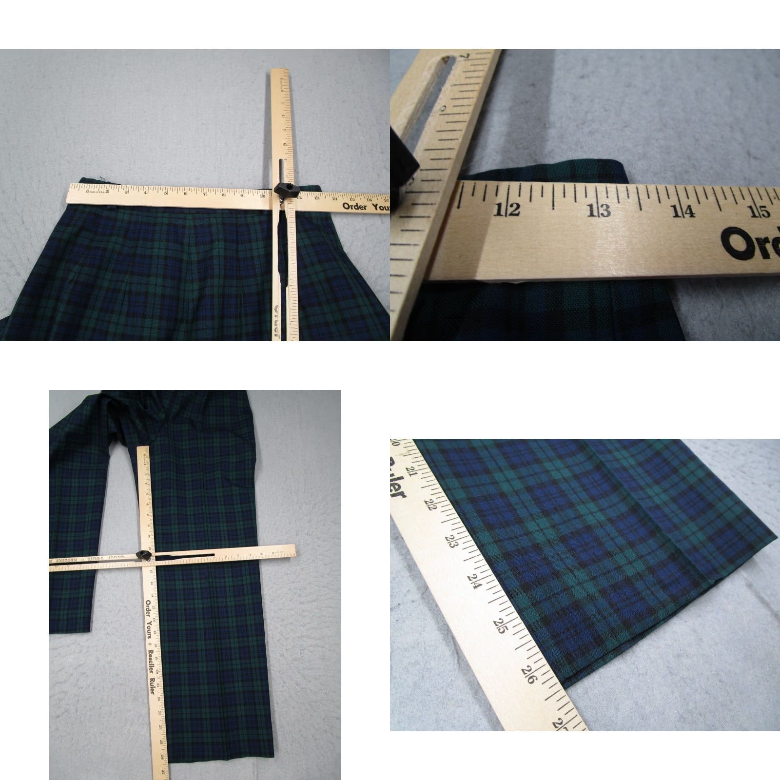 Pendleton VINTAGE Pendleton Women's Pants 6 Green Black Watch Tartan Plaid Wool Pleated Classic 26x26 Size 28" / US 6 / IT 42 - 8 Thumbnail